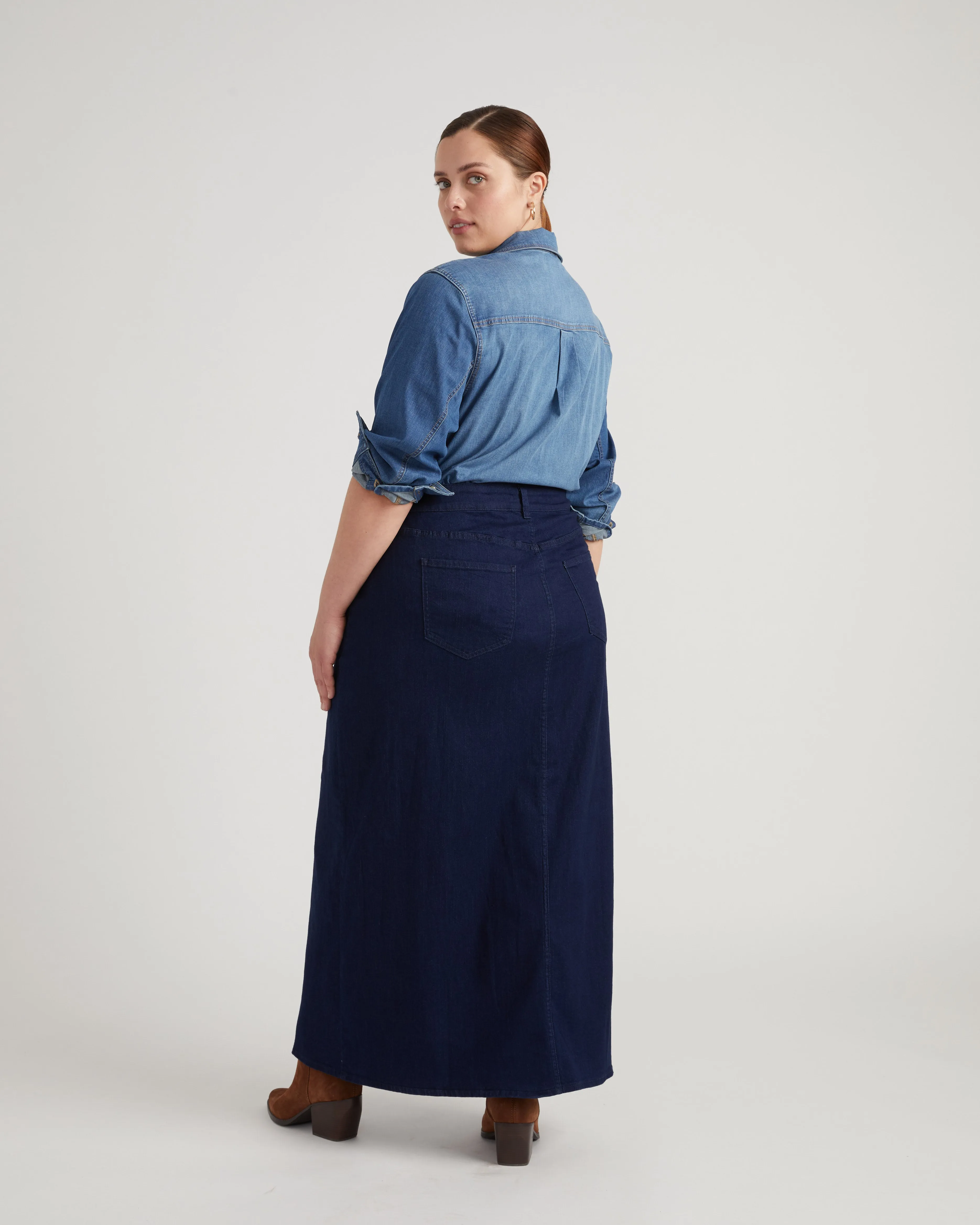 ComfortDenim Maxi Skirt - Dark Indigo sold by Universal Standard product image thumbnail 3