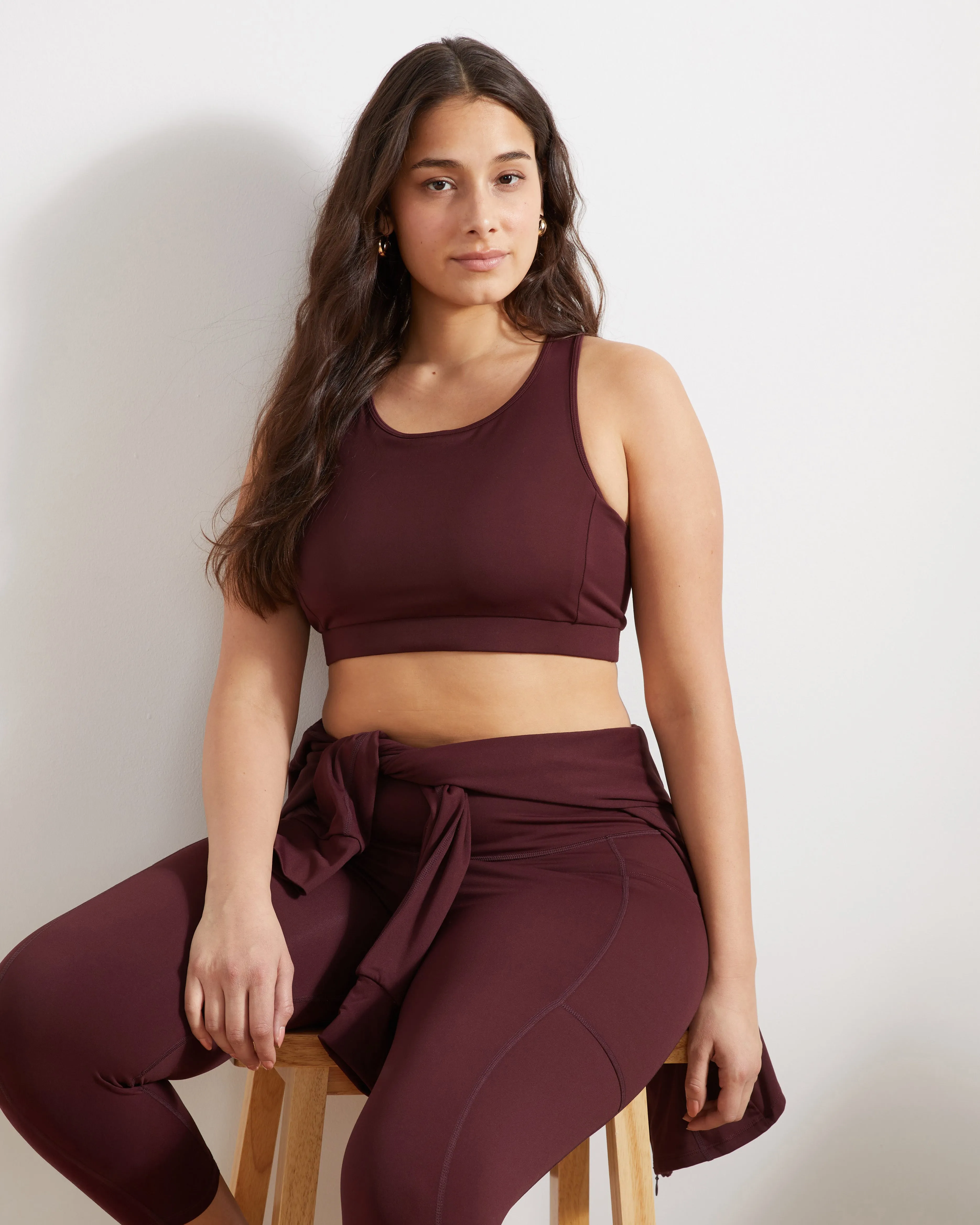 Next-to-Naked Racerback Sports Bra - Black Cherry sold by Universal Standard