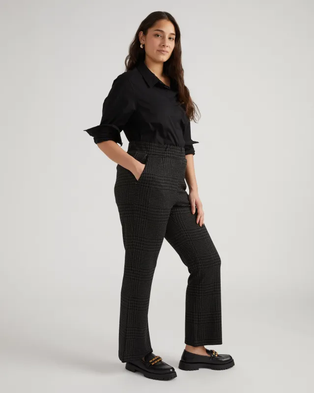 Pull On Bootcut Ponte Pants - Storm Houndstooth sold by Universal Standard