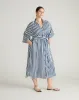 Plaza Linen Shirtdress - Deep Blue/White Stripe sold by Universal Standard