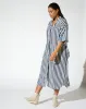 Plaza Linen Shirtdress - Deep Blue/White Stripe sold by Universal Standard