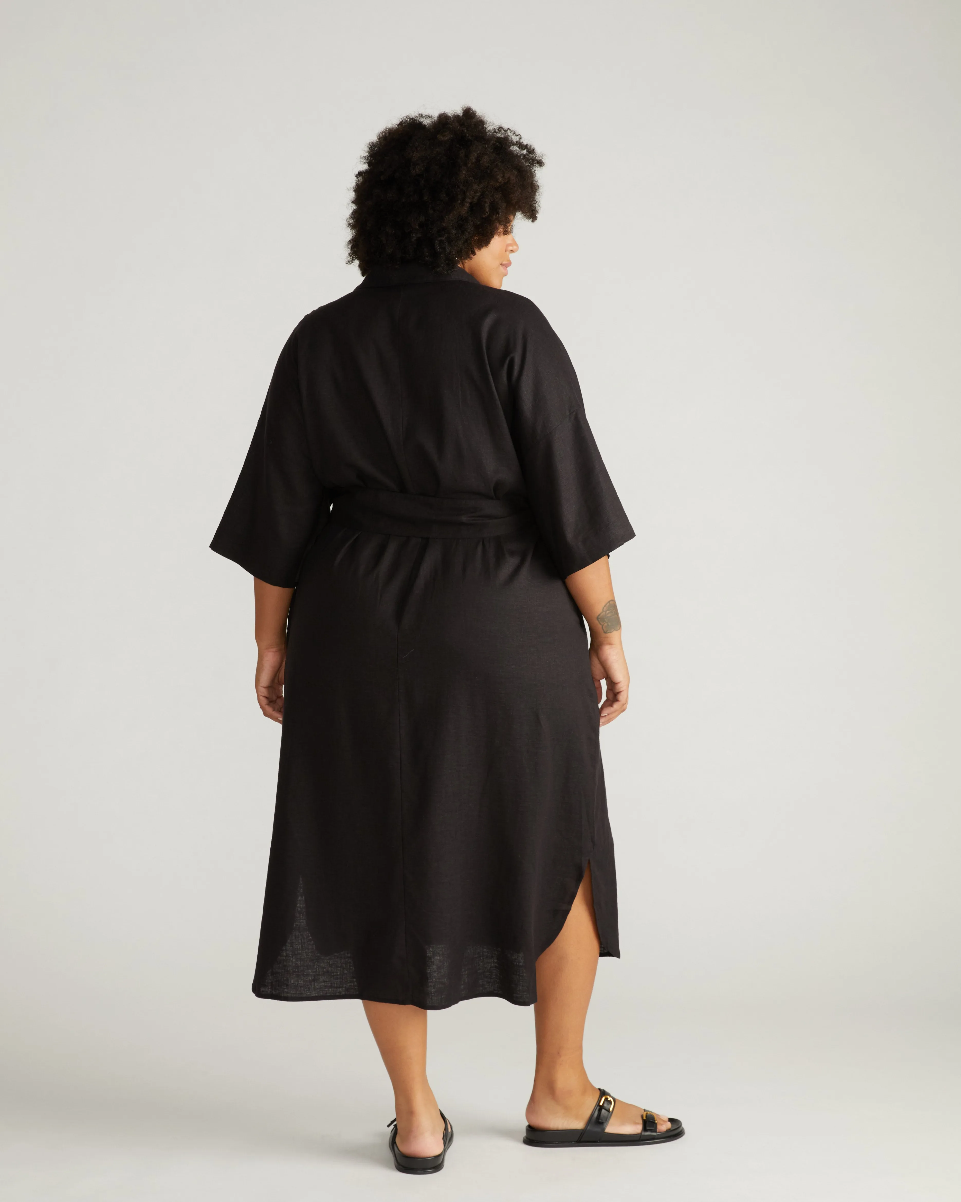 Plaza Linen Shirtdress - Black sold by Universal Standard product image thumbnail 3