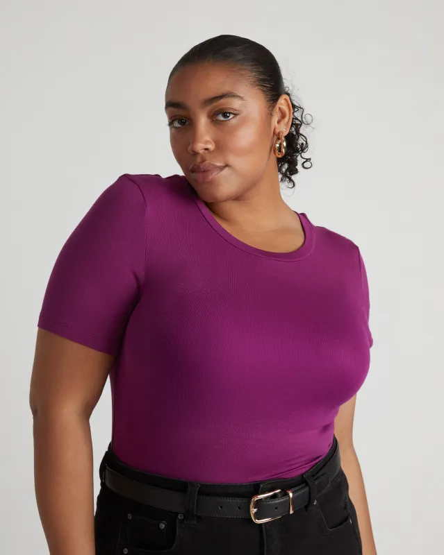 Foundation Short Sleeve Crew Neck Tee - Goji Berry sold by Universal Standard