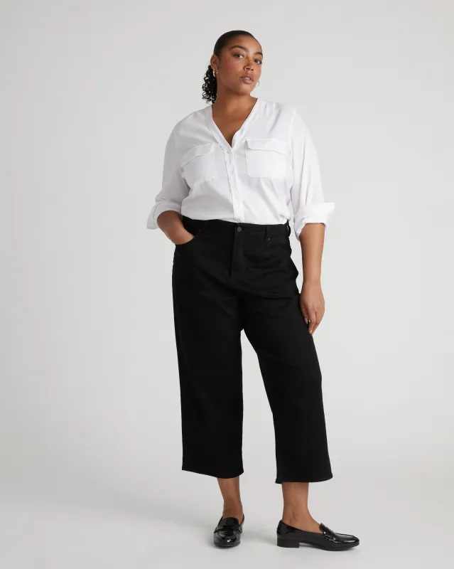 Cooling Stretch Cupro Button-Down Blouse - White sold by Universal Standard
