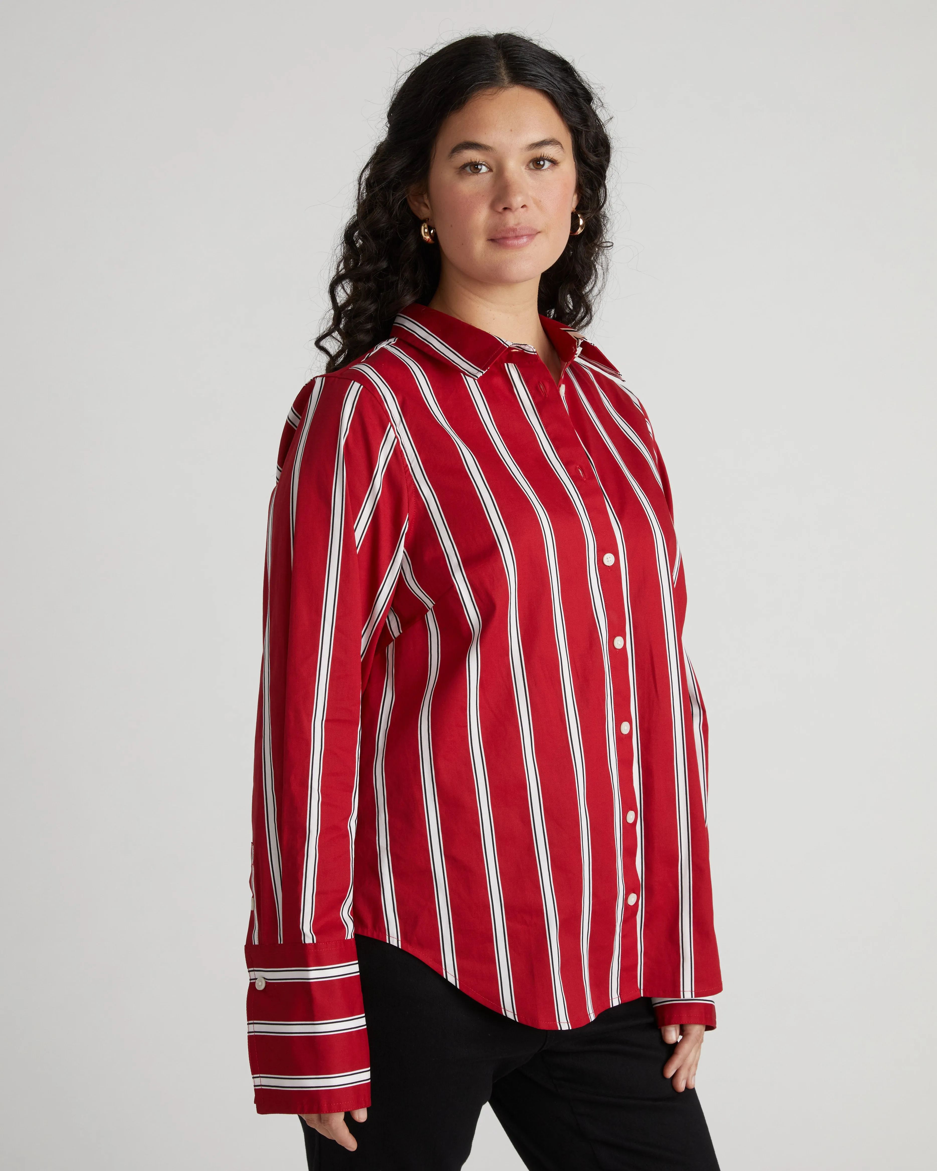 Henning x US Madison Shirt - Red/Black/White Stripe sold by Universal Standard product image thumbnail 4