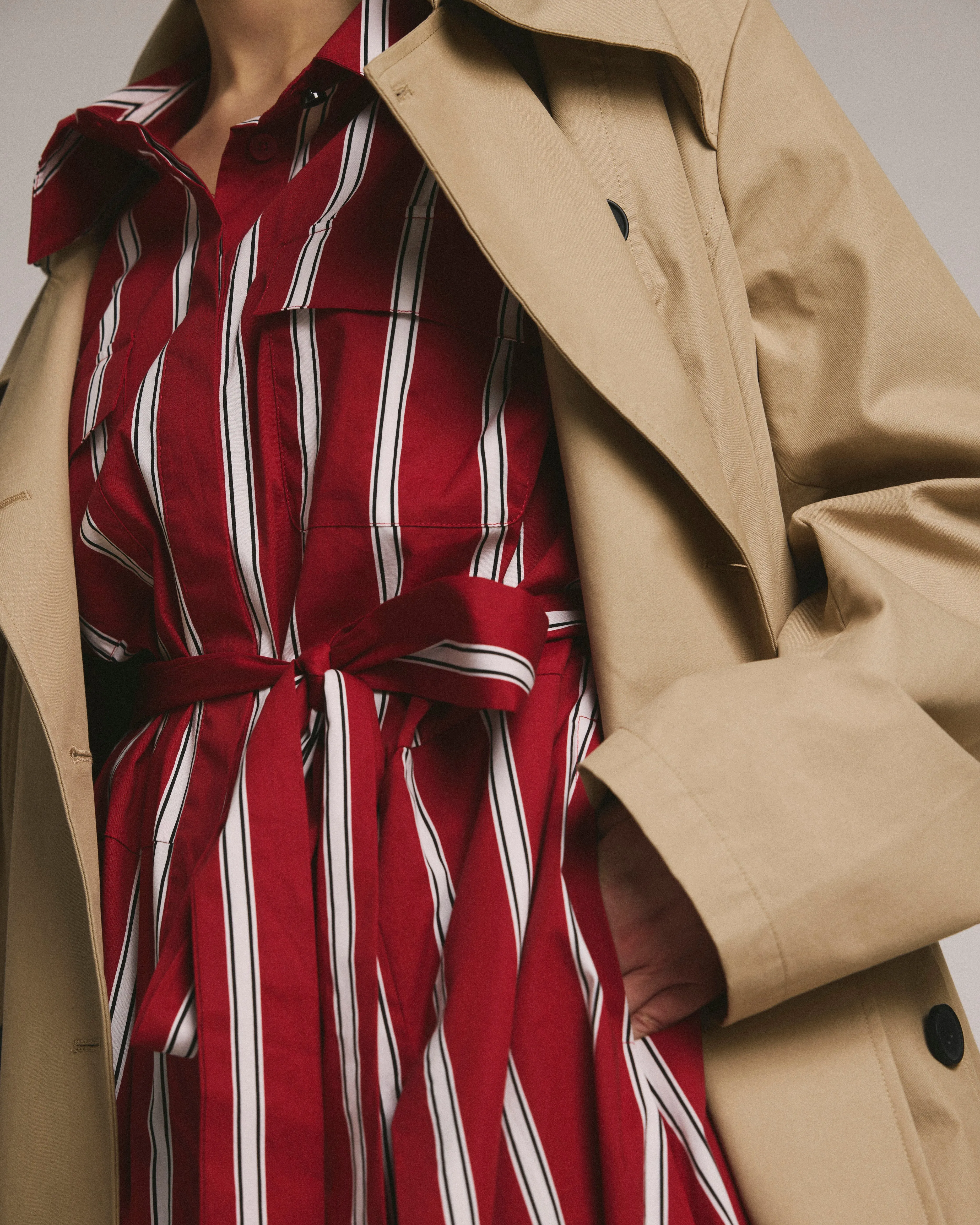 City Poplin Shirtdress - Red/Black/White Stripe sold by Universal Standard product image thumbnail 2