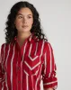 Odeon Stretch Poplin Shirtdress - Red/Black/White Stripe sold by Universal Standard