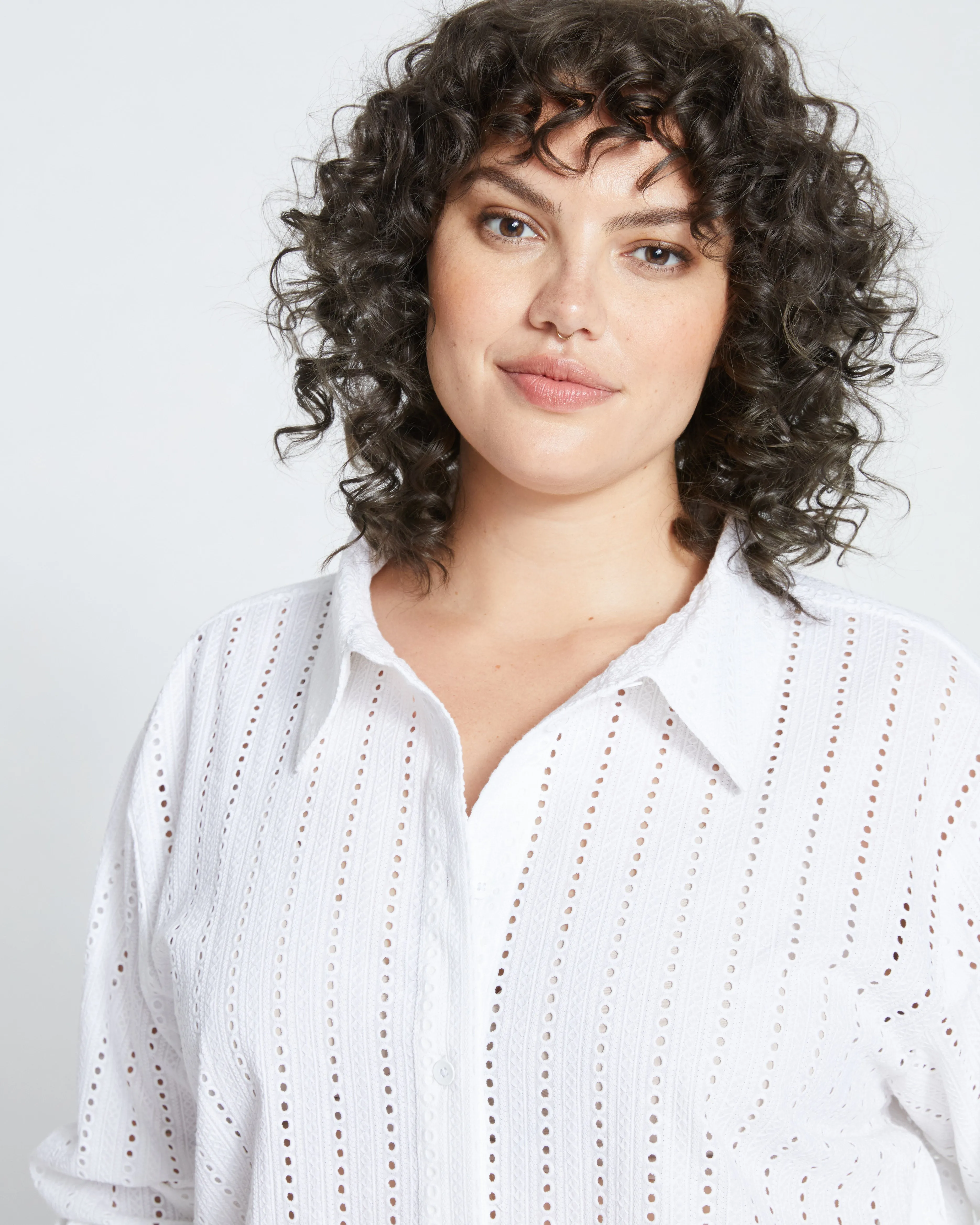 The Artist Broderie Anglaise Shirt - White sold by Universal Standard product image thumbnail 2