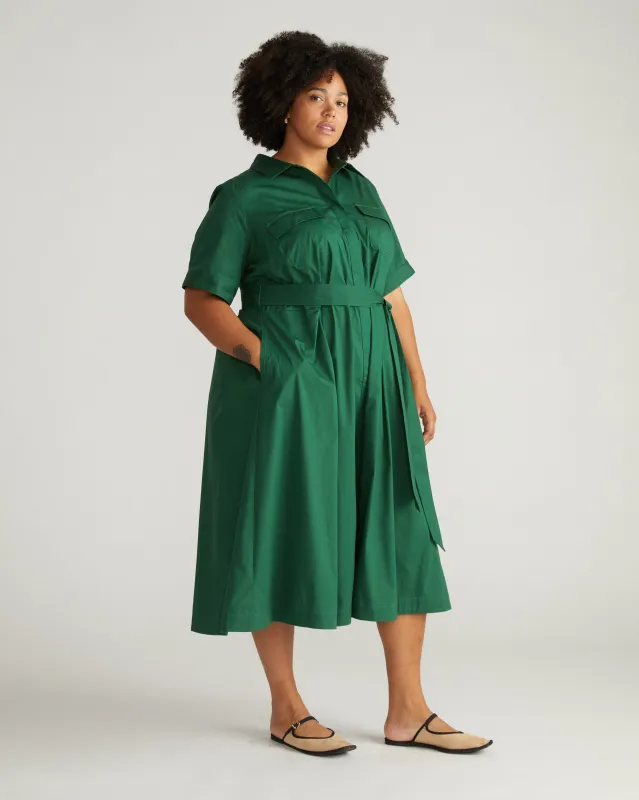 City Poplin Shirtdress - Kelly Green sold by Universal Standard
