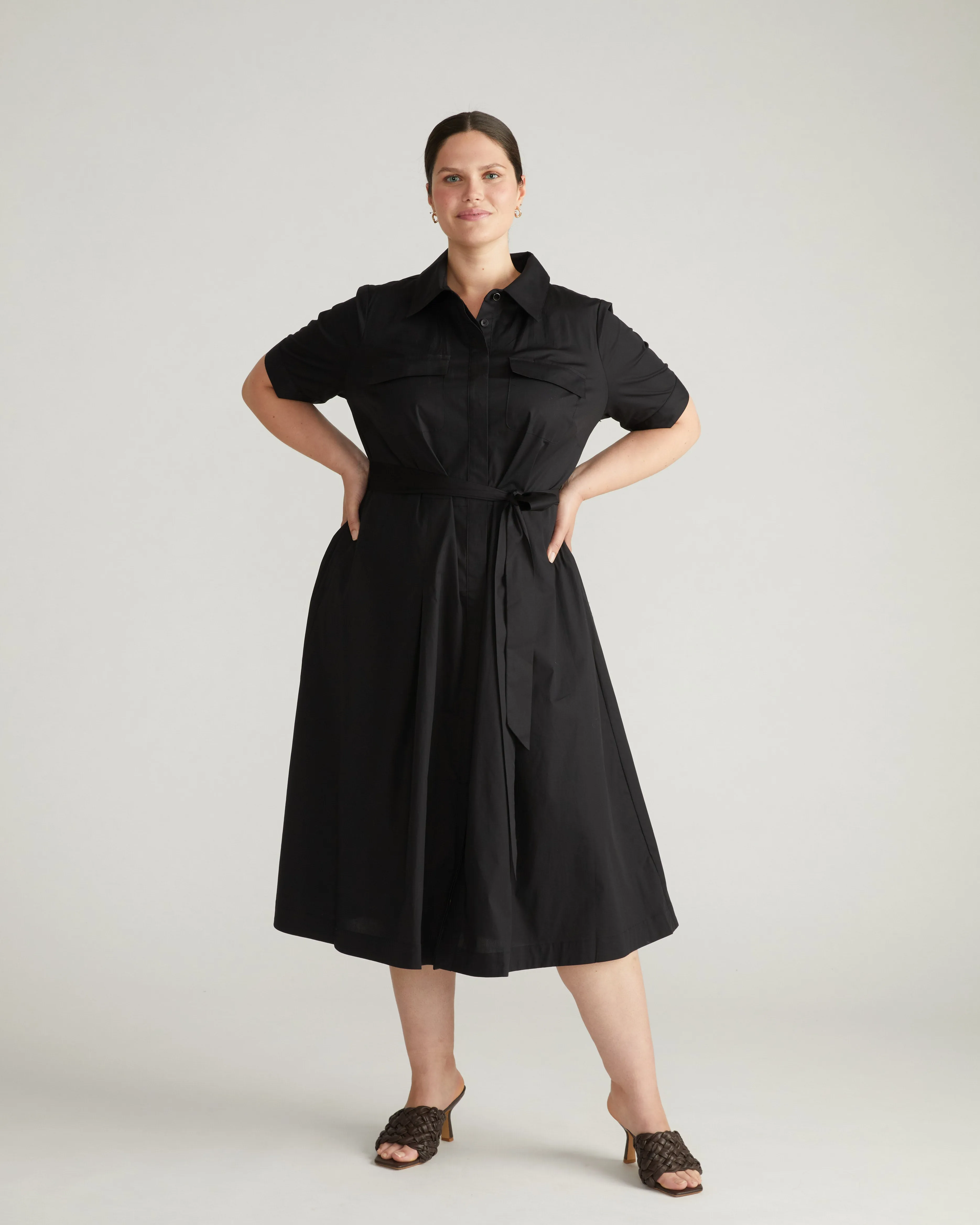 City Poplin Shirtdress - Black sold by Universal Standard