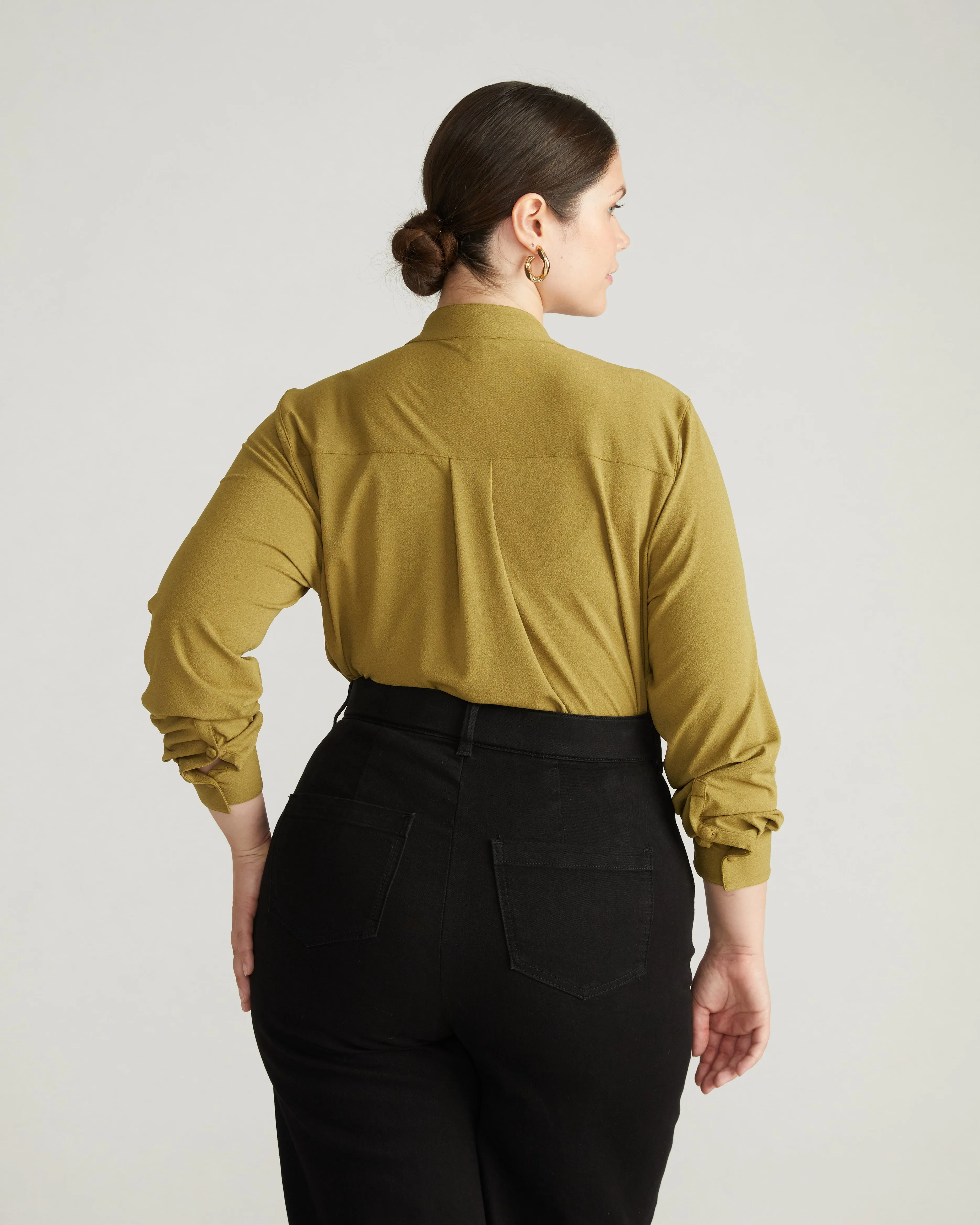 Crepe Jersey Long Sleeve Tess Blouse - Dried Palm sold by Universal Standard product image thumbnail 2