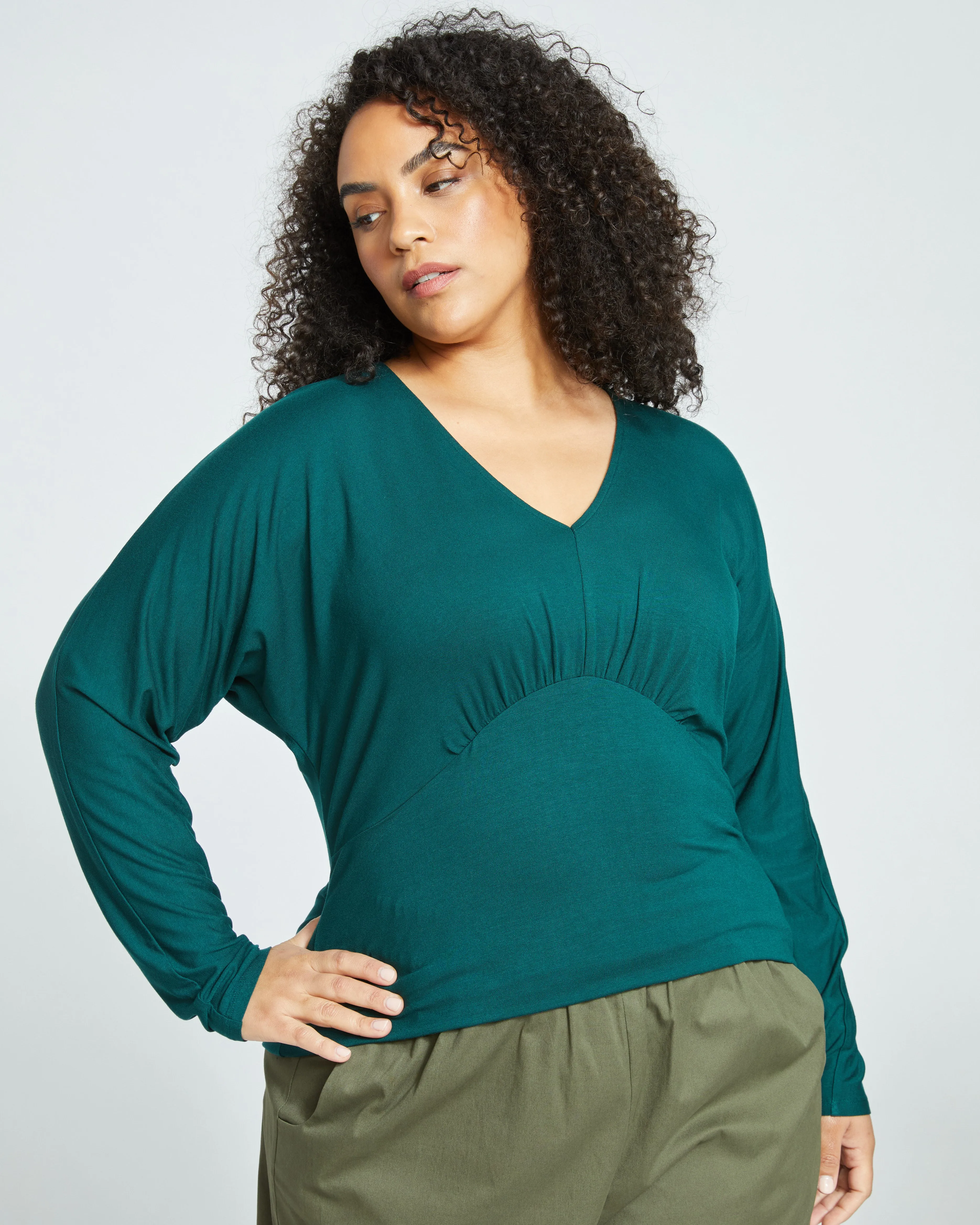 Elea Liquid Jersey Top - Forest Green sold by Universal Standard product image thumbnail 3