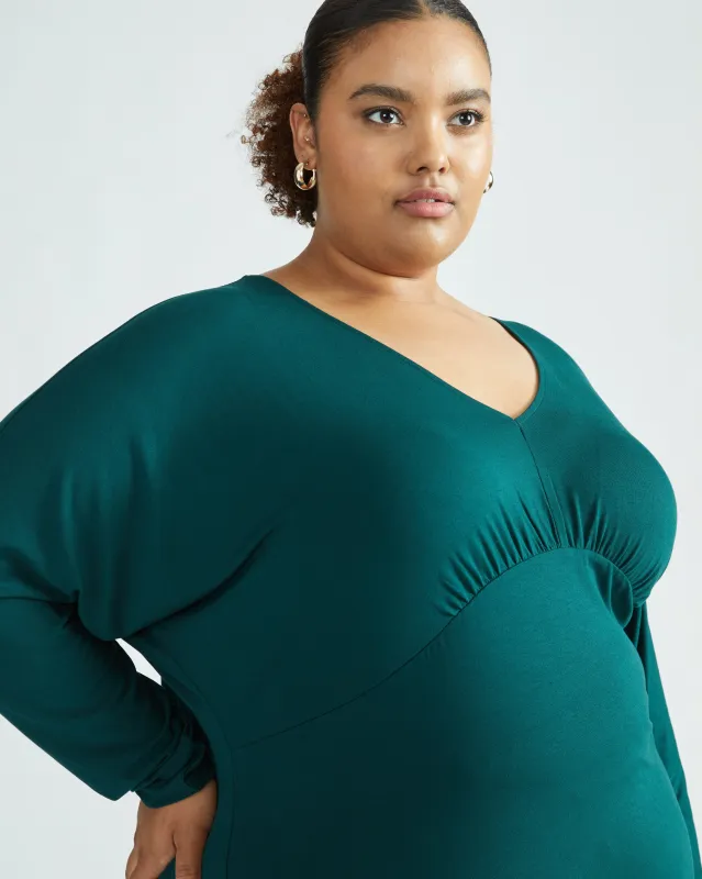 Elea Liquid Jersey Top - Forest Green sold by Universal Standard