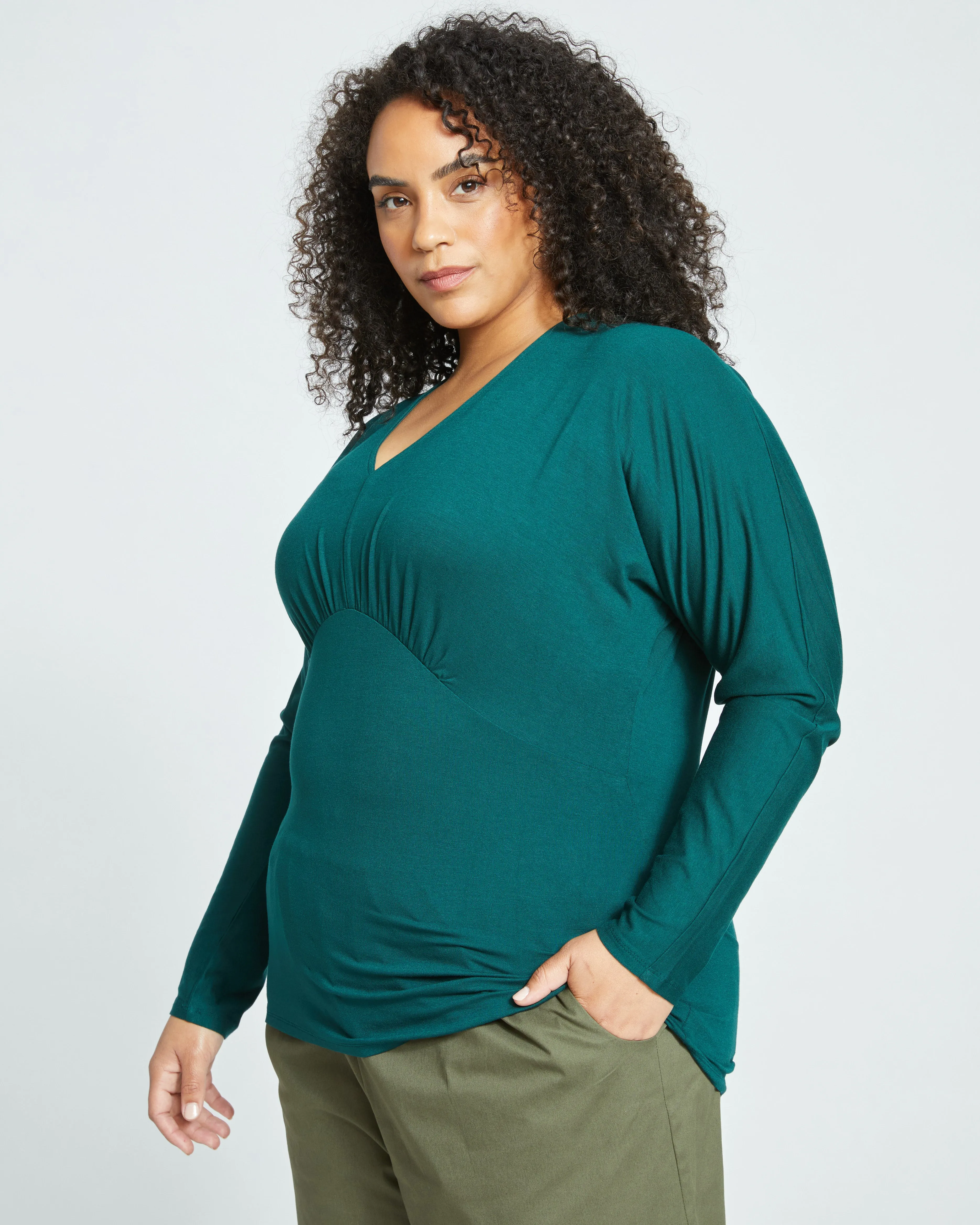 Elea Liquid Jersey Top - Forest Green sold by Universal Standard product image thumbnail 4
