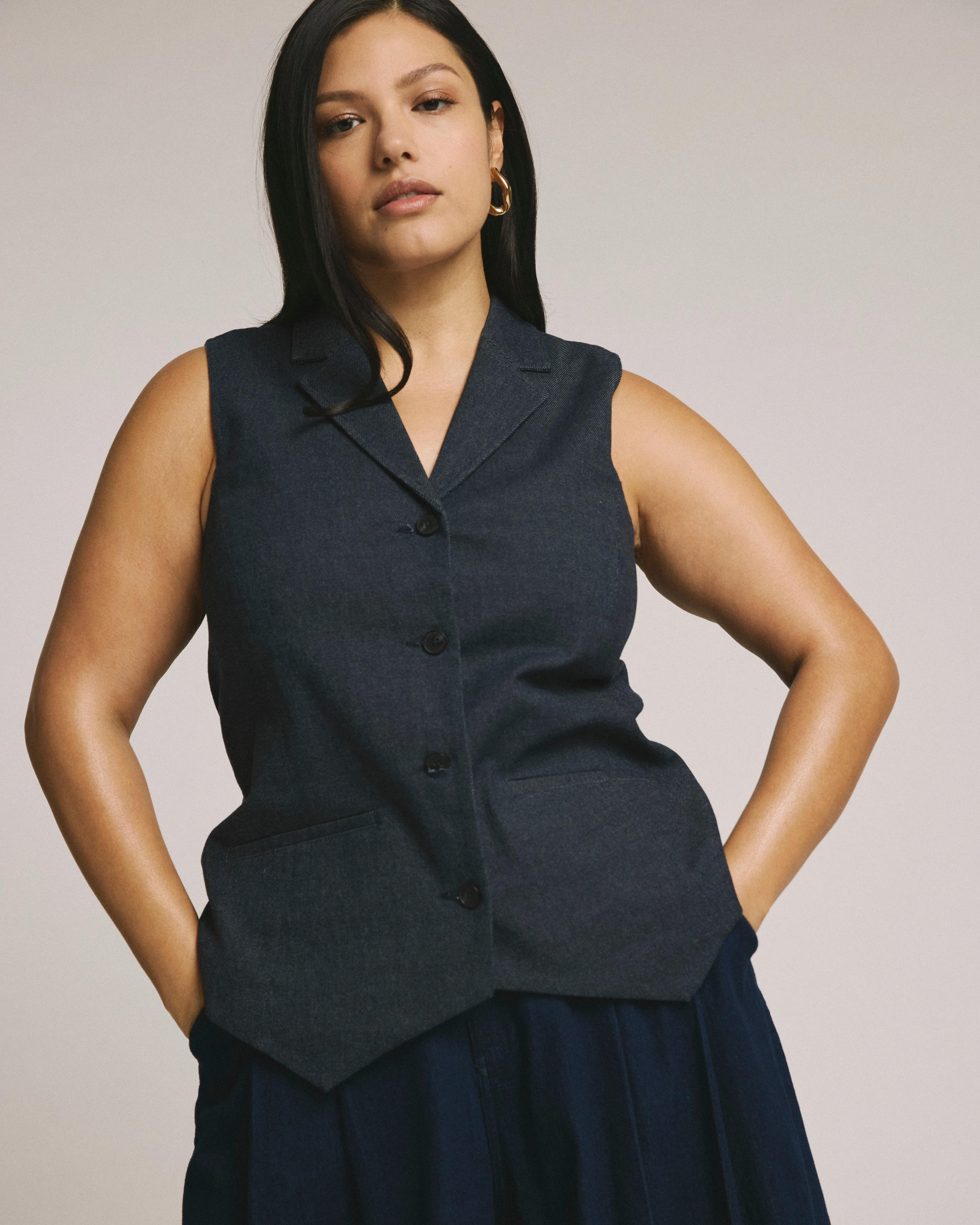 Edwin Denim Look Vest - Dark Indigo sold by Universal Standard product image thumbnail 3