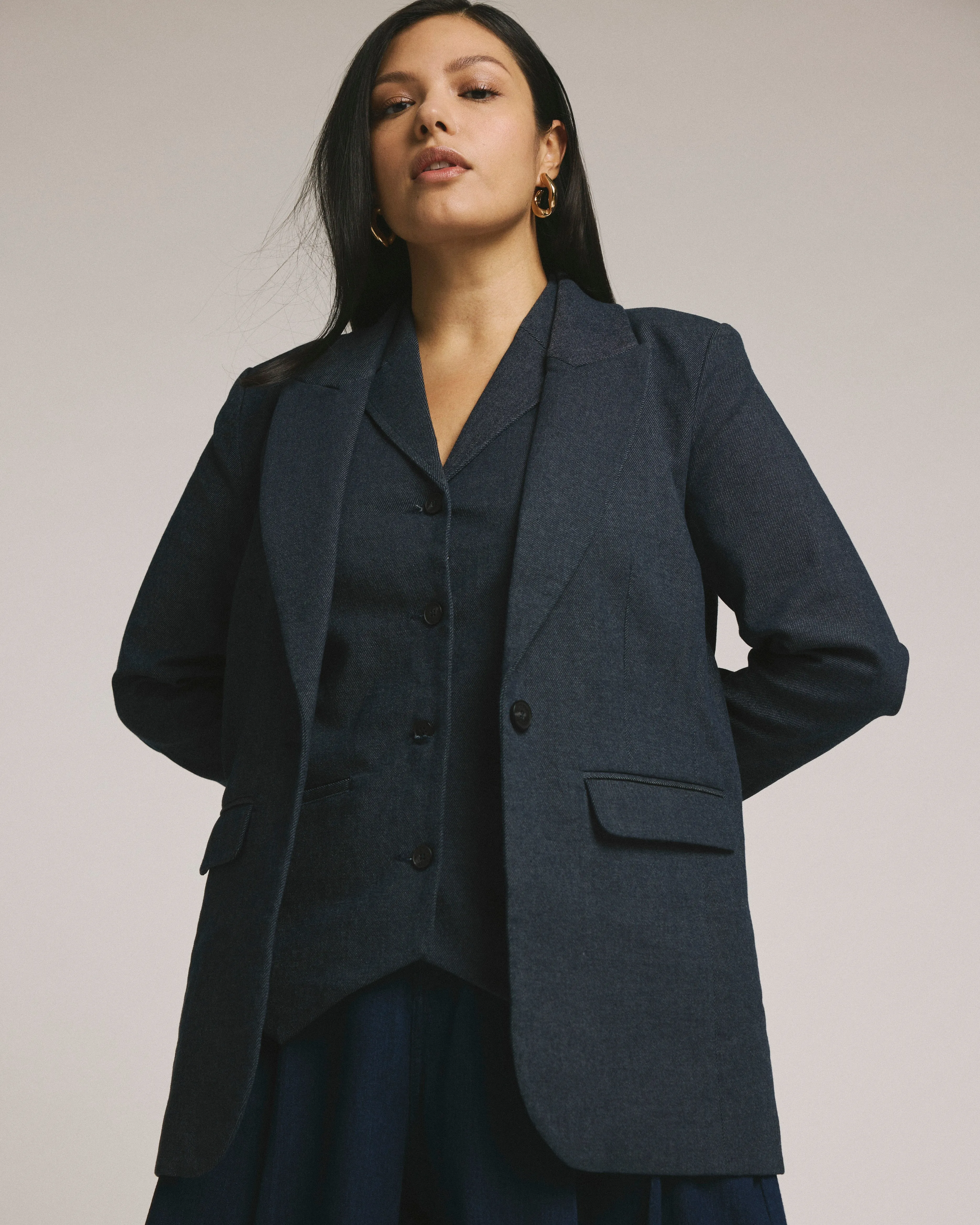 Edwin Denim Look Vest - Dark Indigo sold by Universal Standard product image thumbnail 4