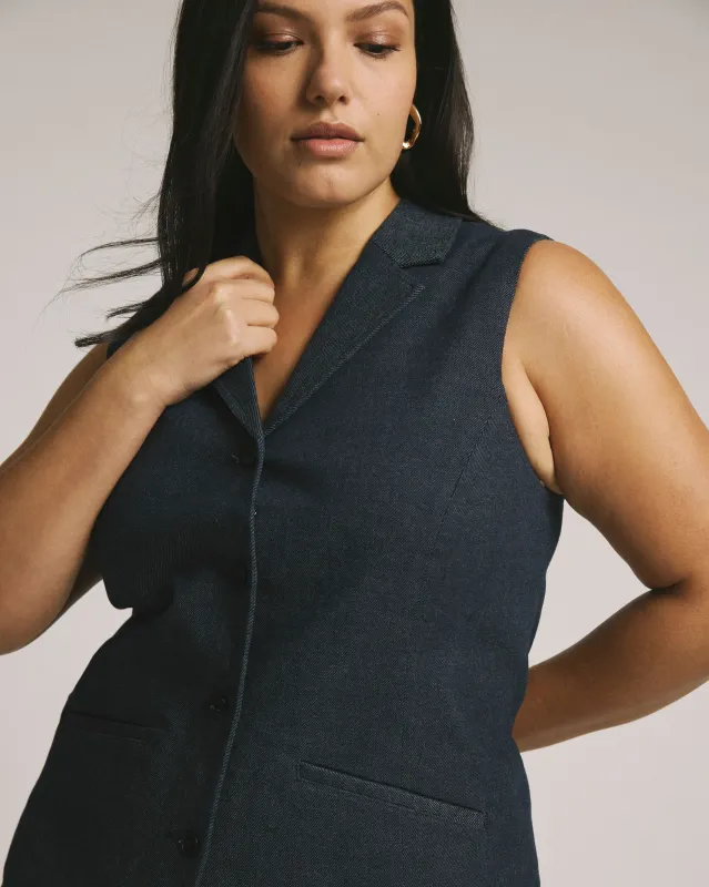 Edwin Denim Look Vest - Dark Indigo sold by Universal Standard