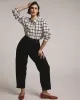 The Artist Poplin Shirt - White/Black Check sold by Universal Standard