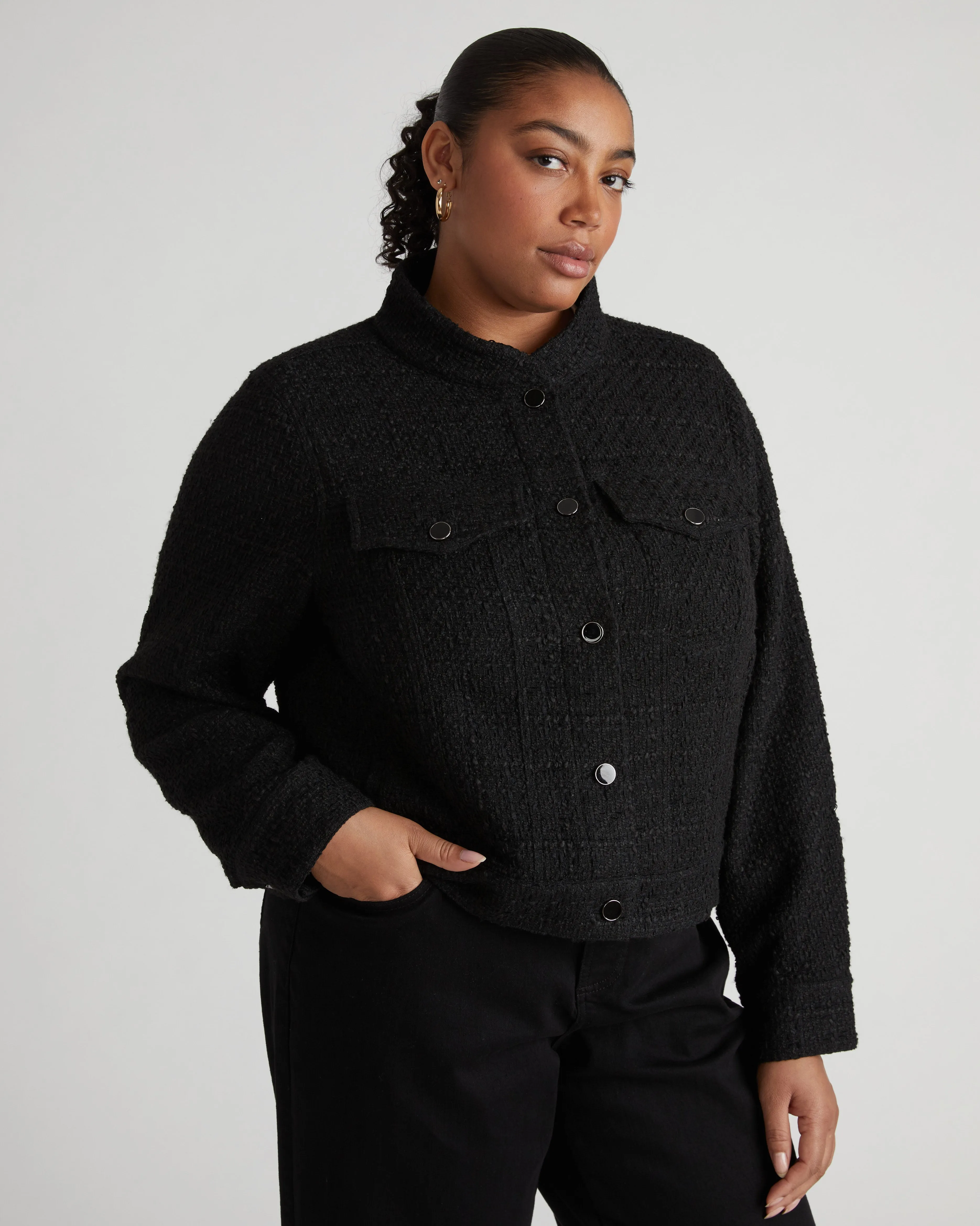 Tweed Lady Jacket - Black sold by Universal Standard product image thumbnail 3