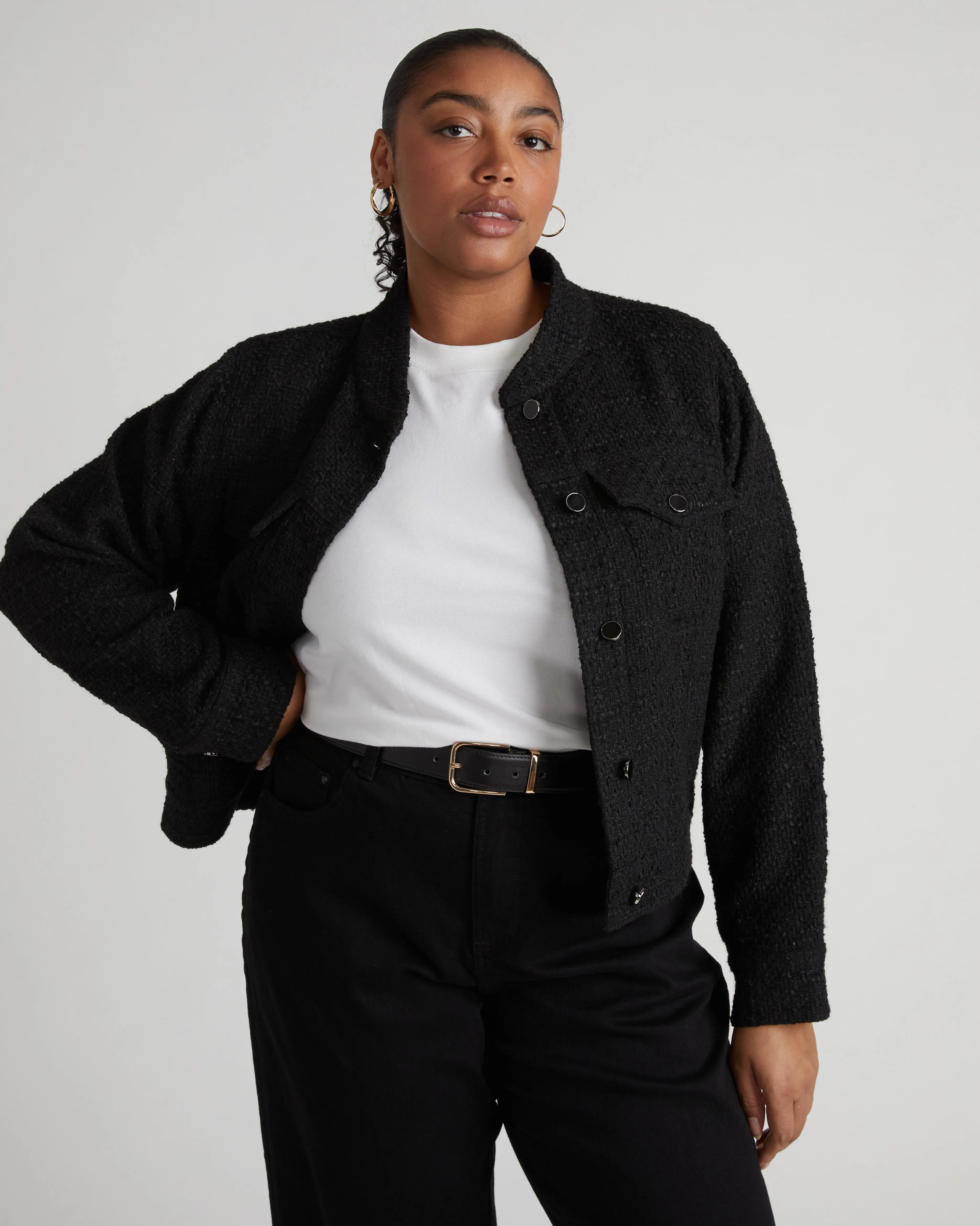 Tweed Lady Jacket - Black sold by Universal Standard product image thumbnail 2