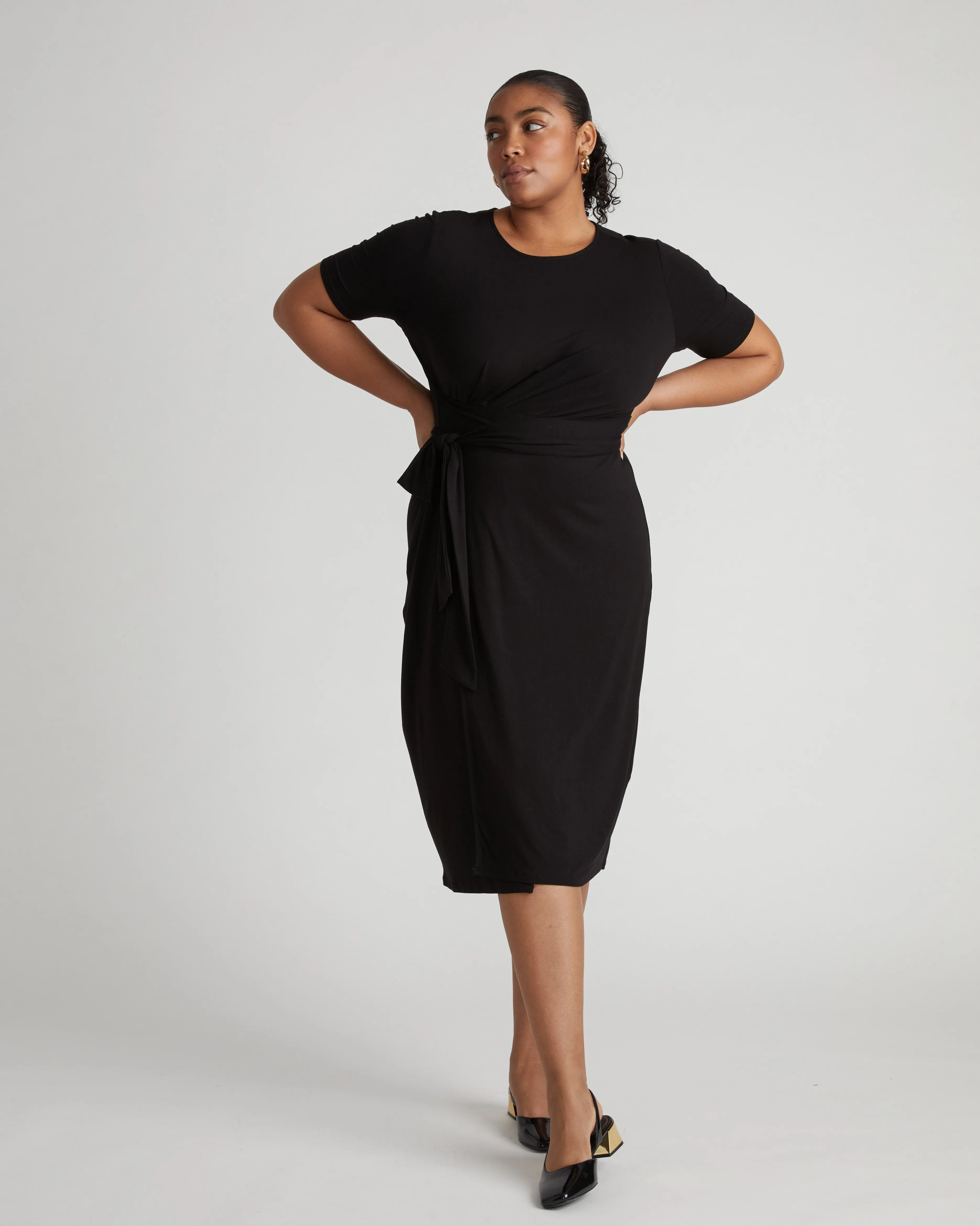 Delilah Liquid Jersey Dress - Black sold by Universal Standard product image thumbnail 4