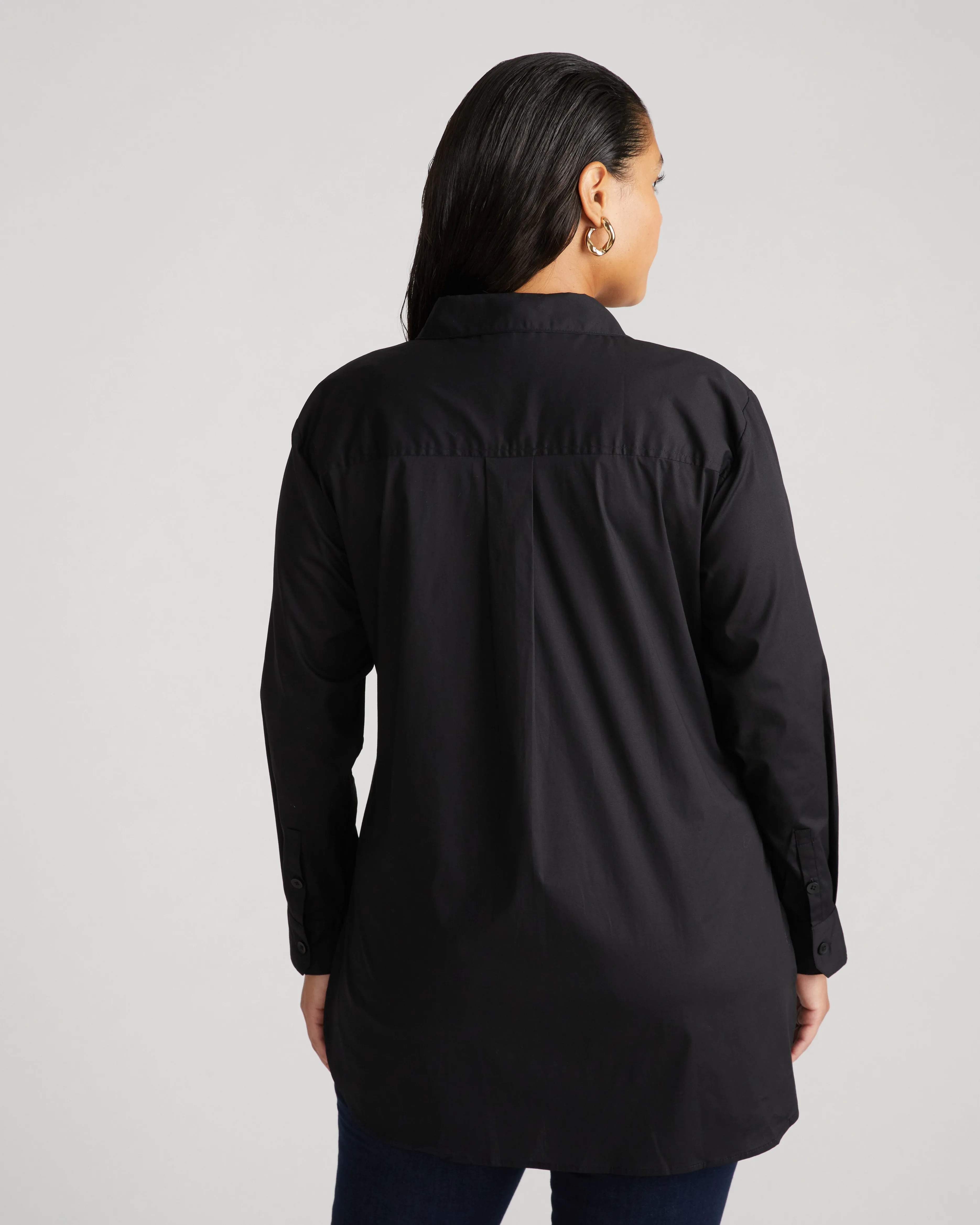The Artist Poplin Shirt - Black sold by Universal Standard product image thumbnail 3
