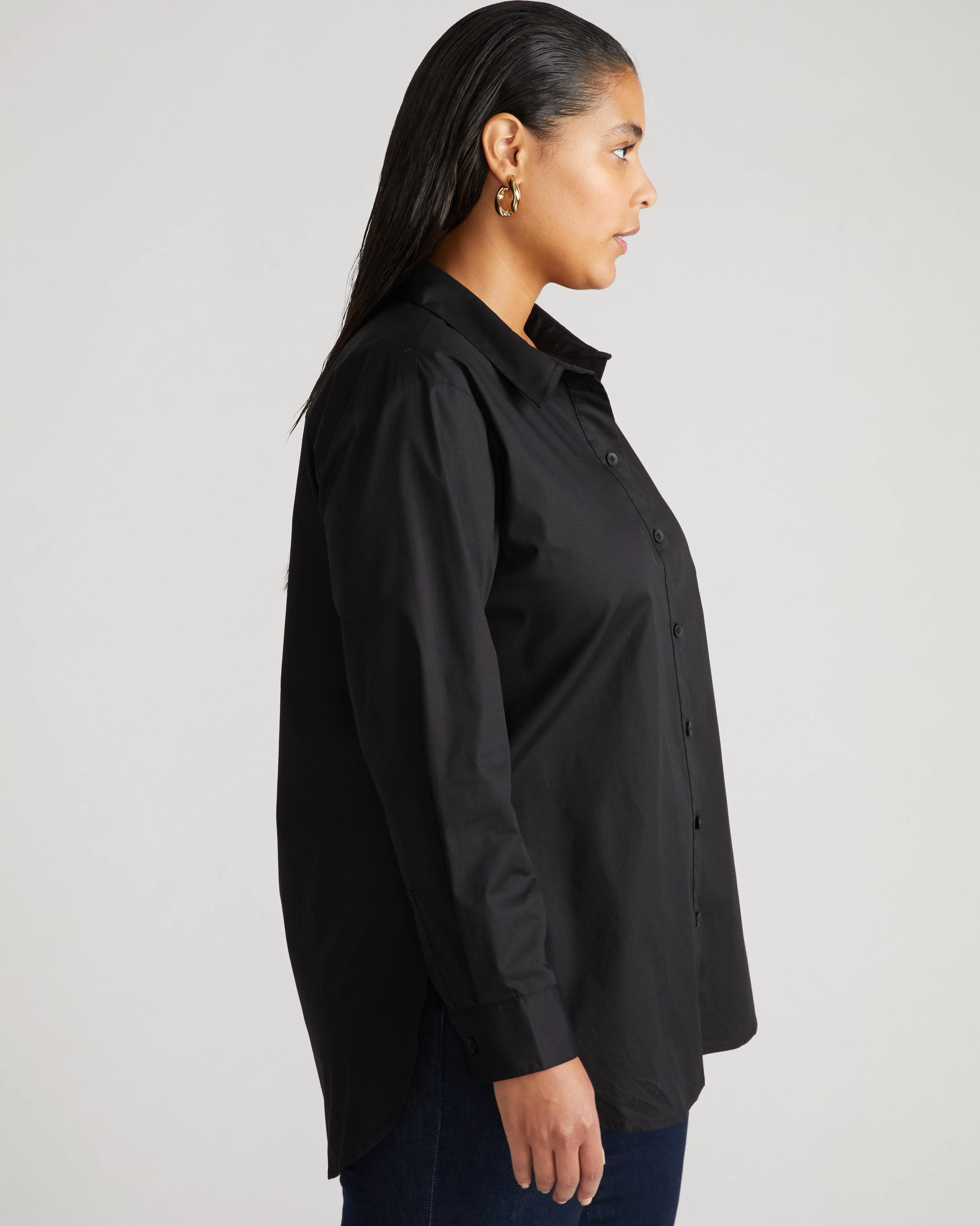 The Artist Poplin Shirt - Black sold by Universal Standard product image thumbnail 2