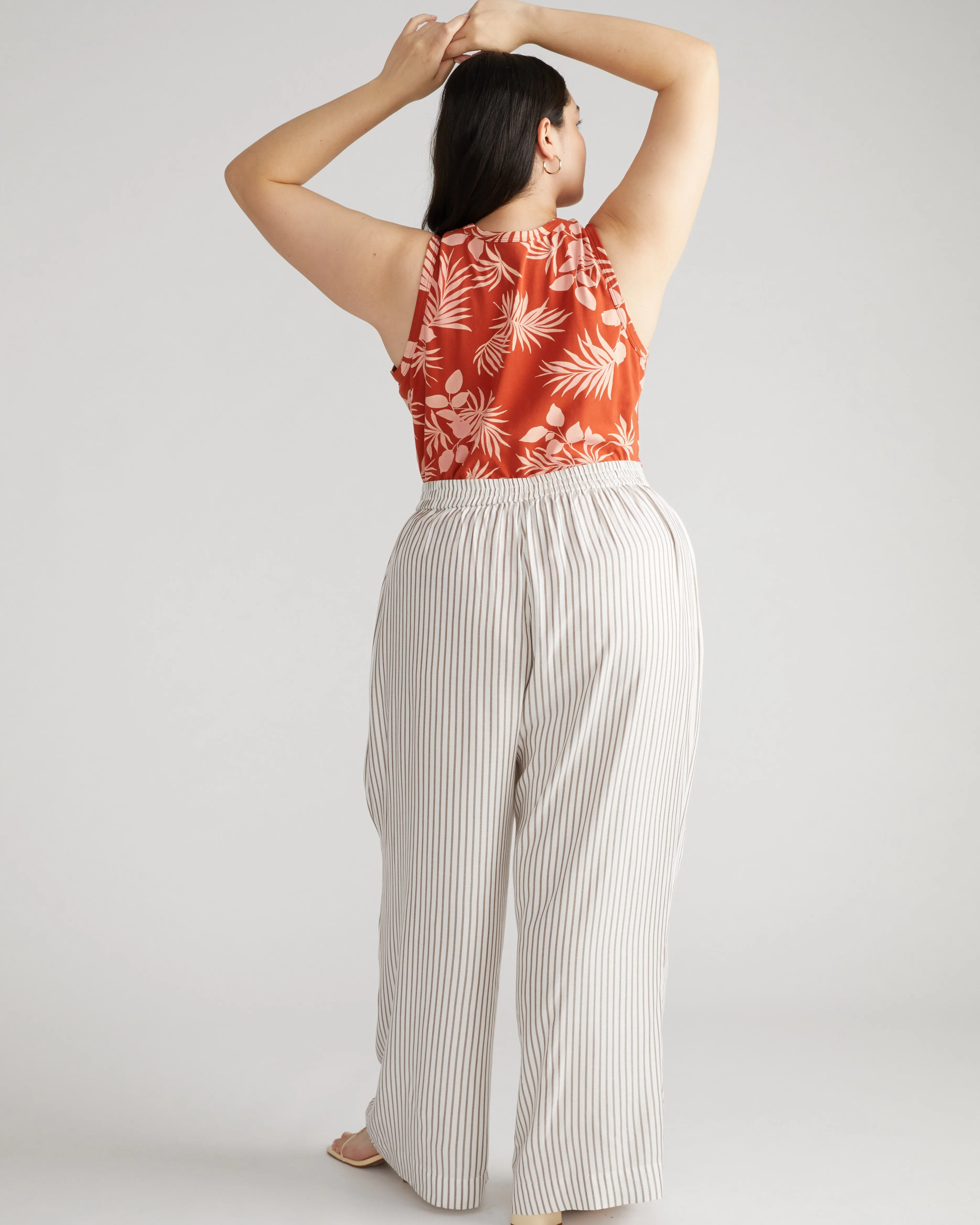 Verbena Voile Pants - White/Beige Stripe sold by Universal Standard product image thumbnail 3