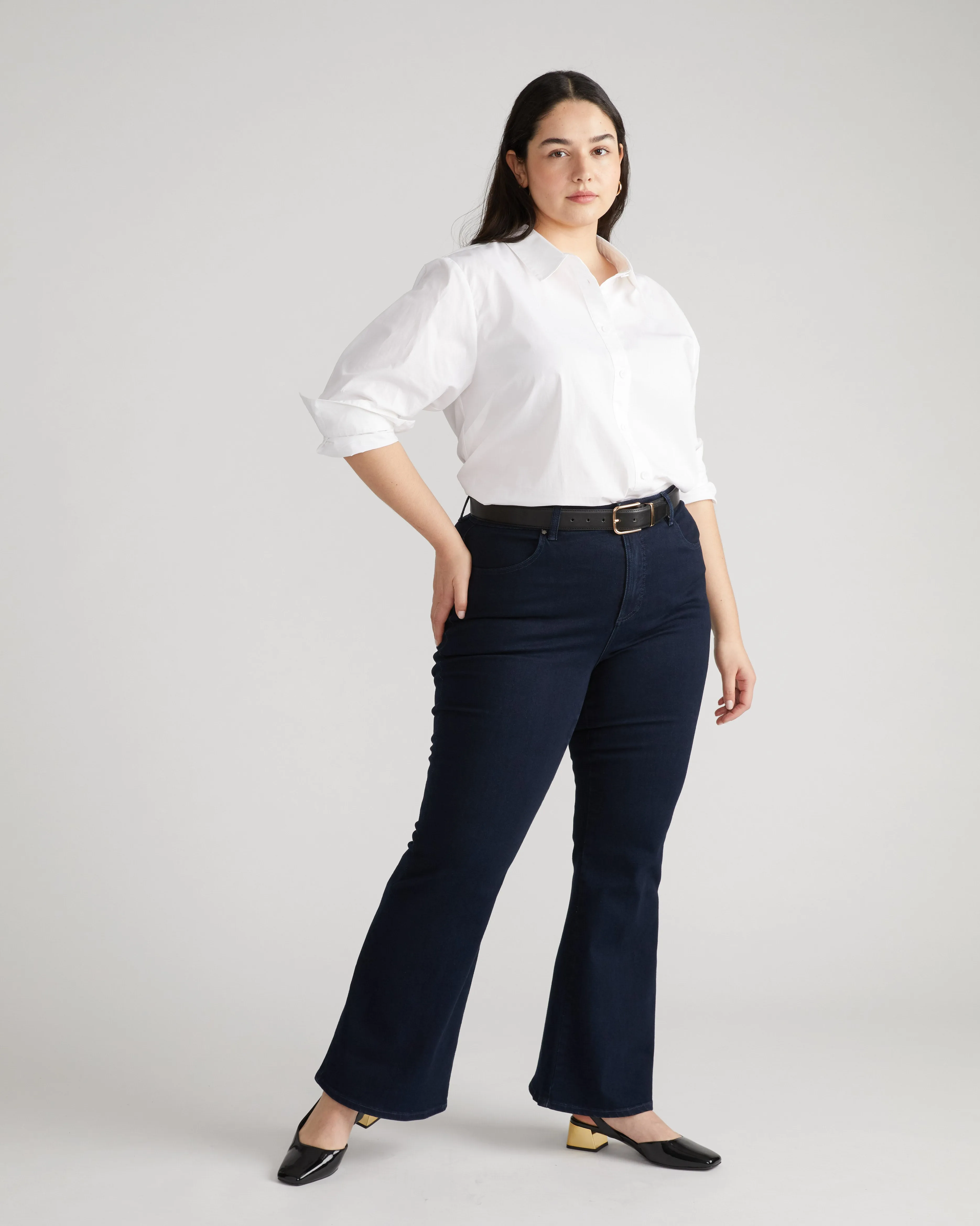 The Artist Poplin Shirt - White sold by Universal Standard