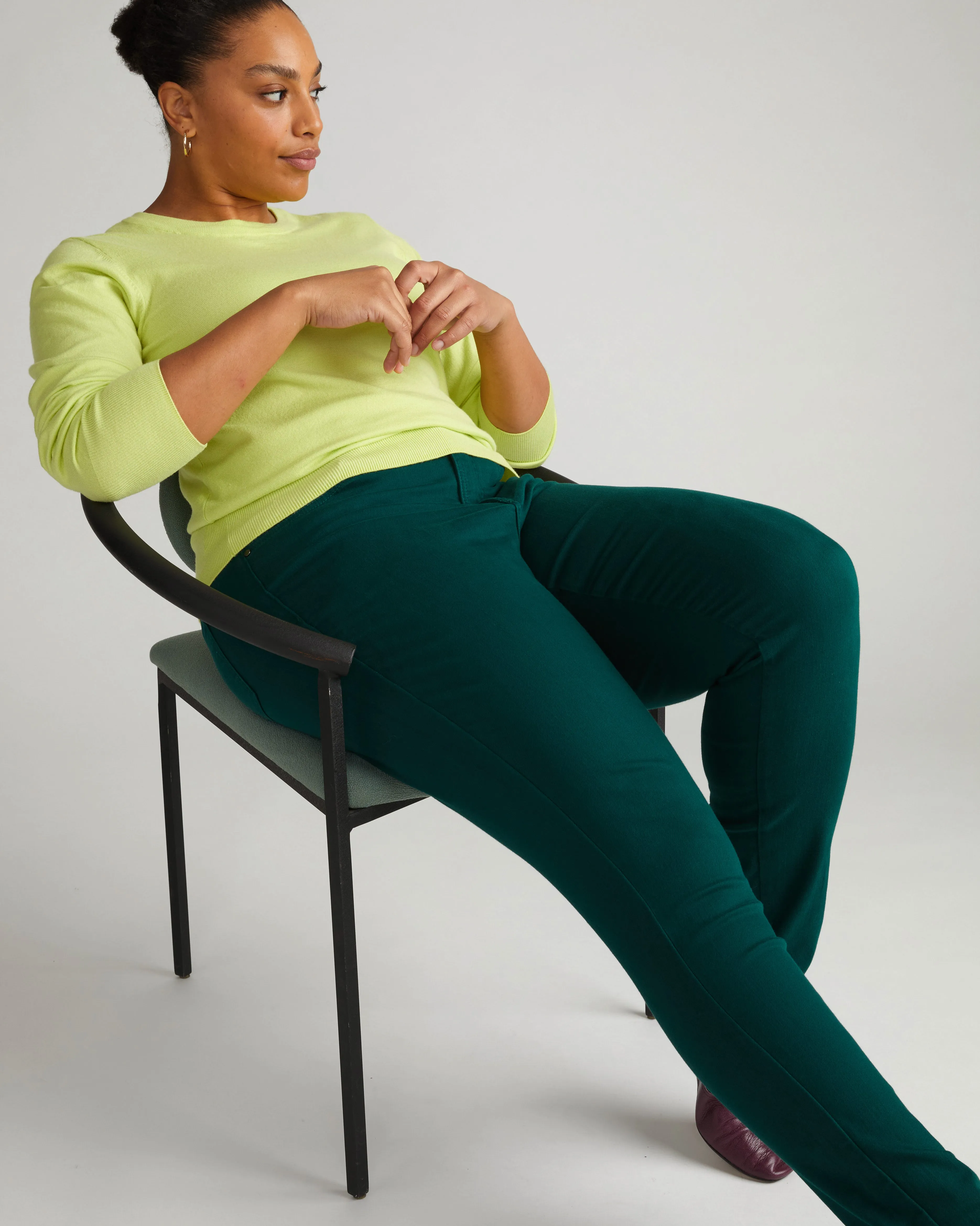 Seine High Rise Skinny Jeans 32 Inch - Verdant Green sold by Universal Standard