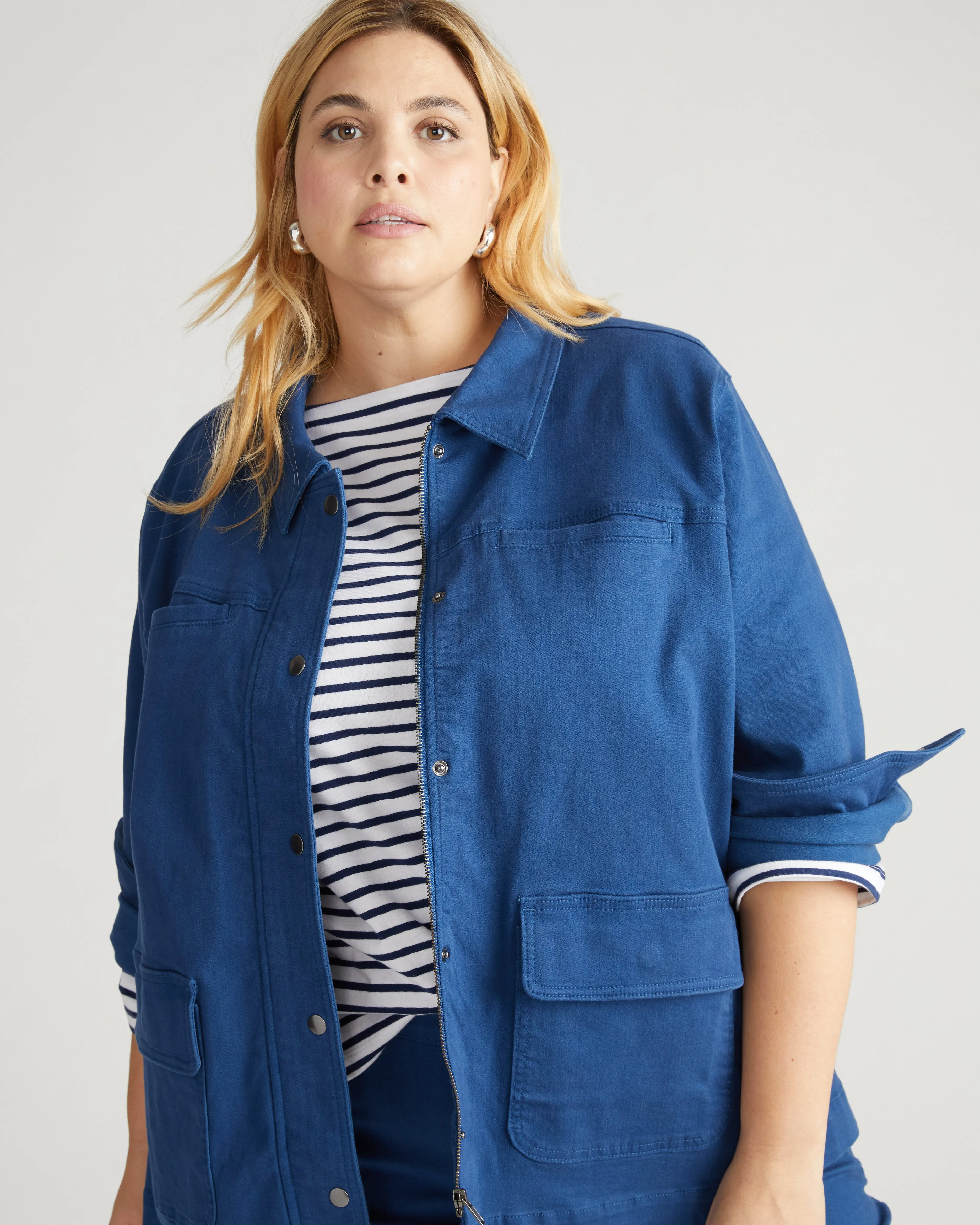 Denim Utility Jacket - French Blue sold by Universal Standard