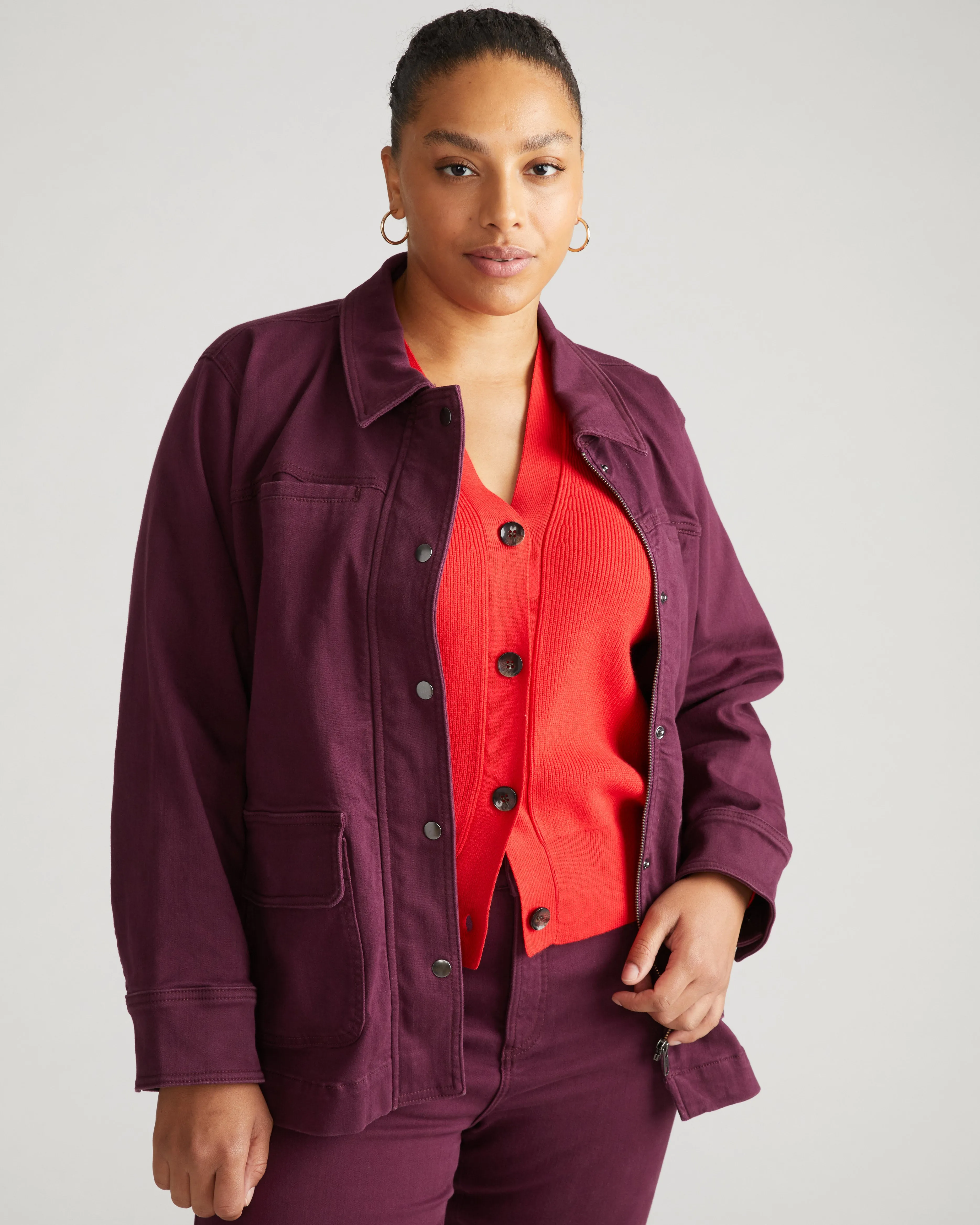 Denim Utility Jacket - Acai sold by Universal Standard