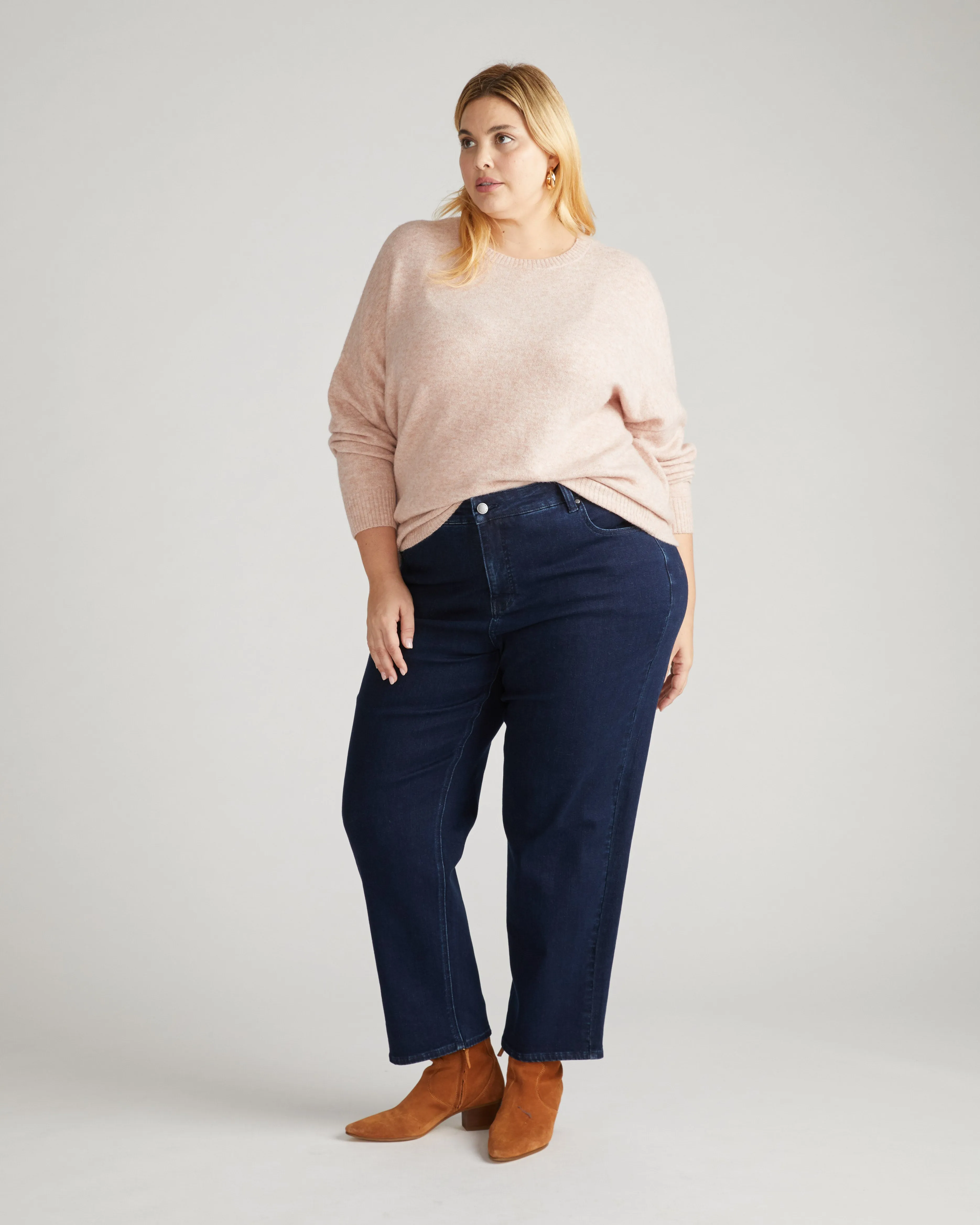 Seine High Rise Straight Leg Jean 29 Inch - Dark Indigo sold by Universal Standard