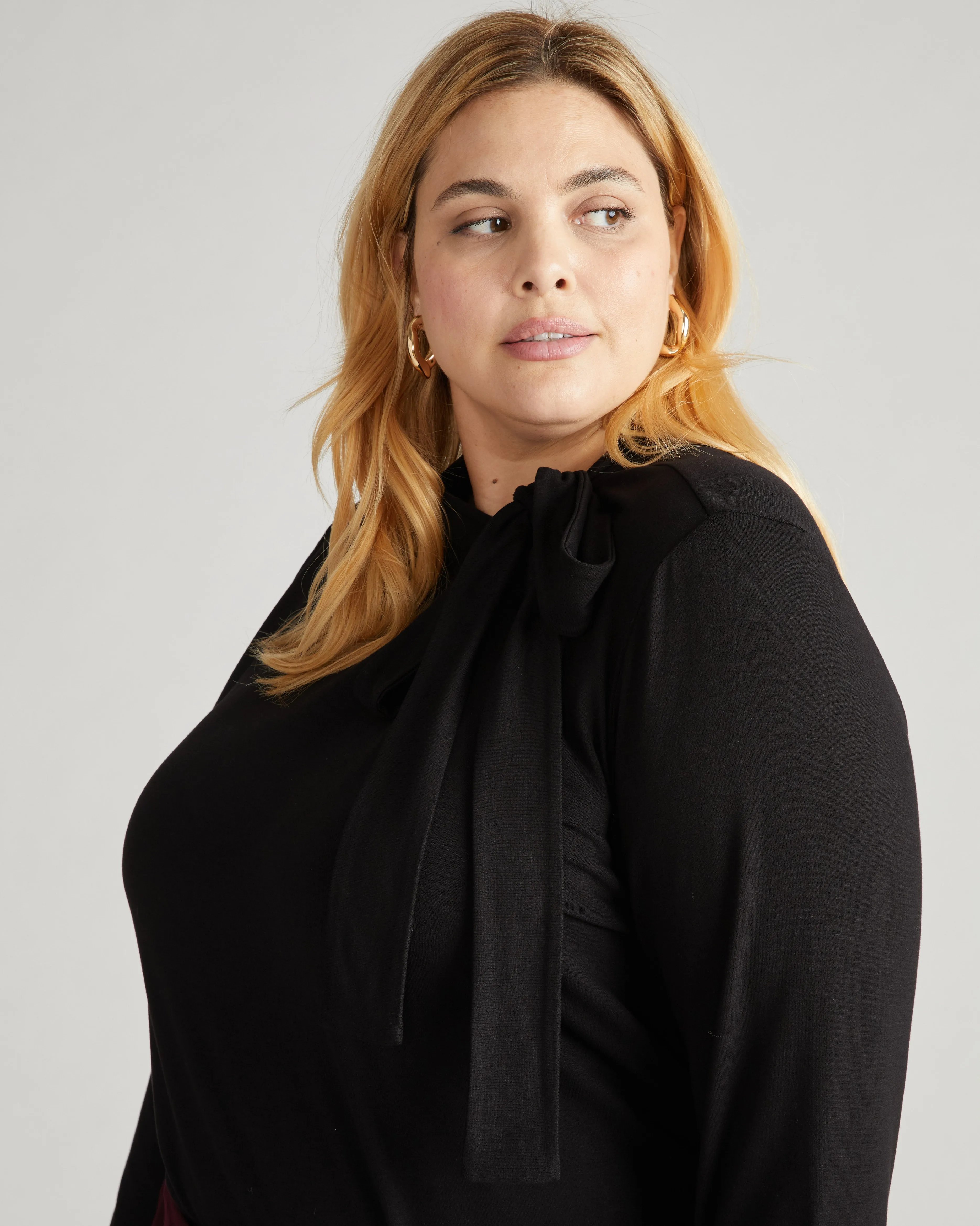 Clara Bow Liquid Jersey Top - Black sold by Universal Standard