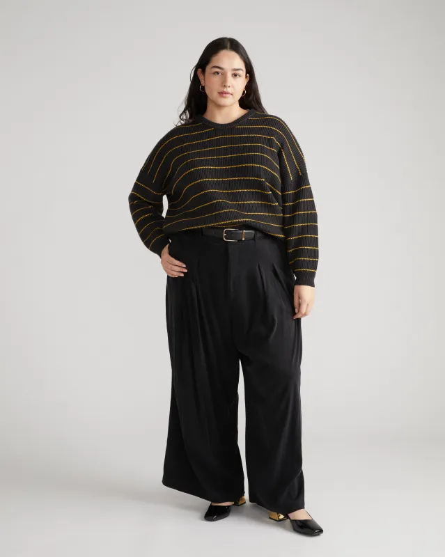 Bruno Sweater - Dark Ash/Gold Stripe sold by Universal Standard