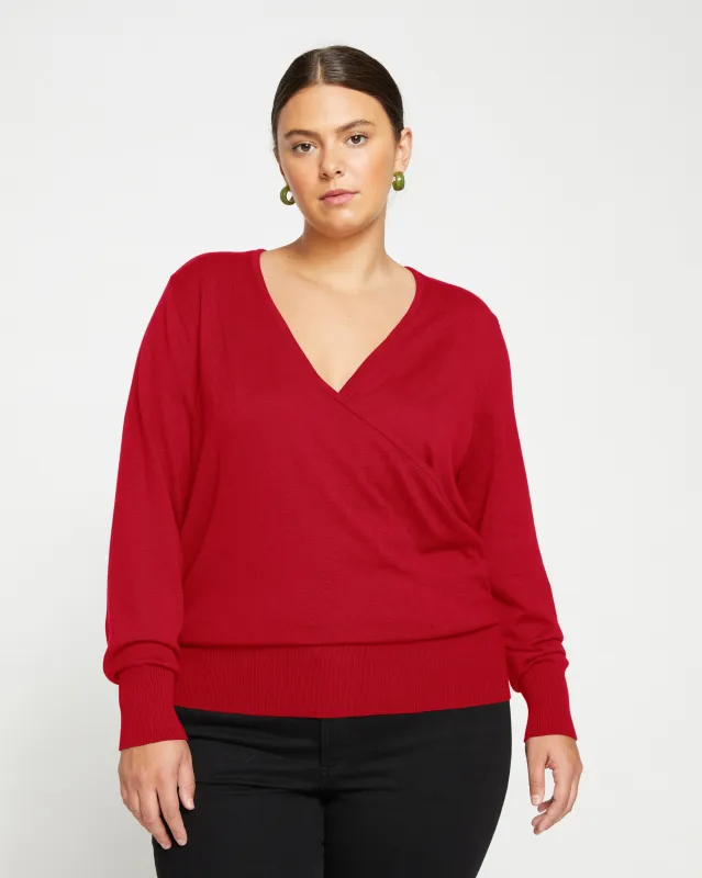 Statement Wrap Sweater - Vermilion Red sold by Universal Standard