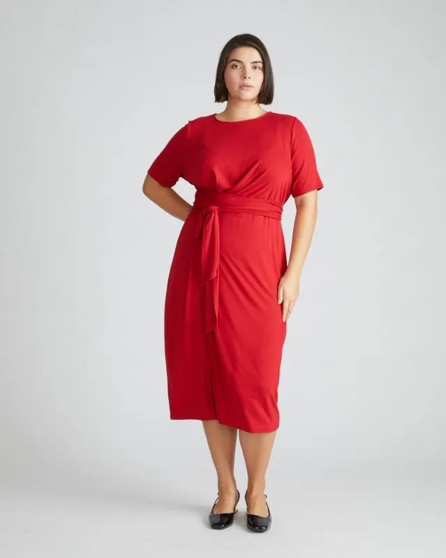 Delilah Liquid Jersey Dress - New York Red sold by Universal Standard