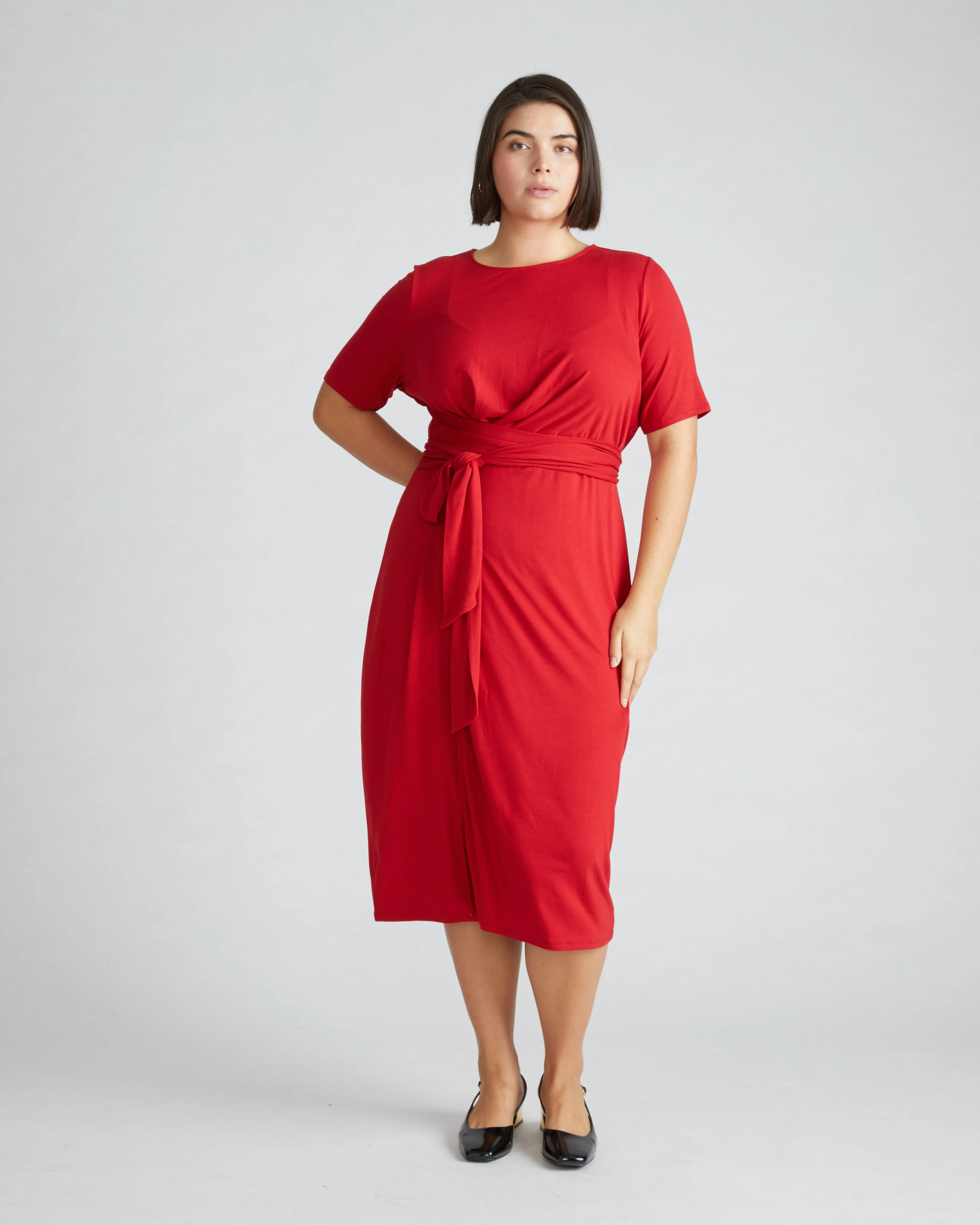 Delilah Liquid Jersey Dress - New York Red sold by Universal Standard