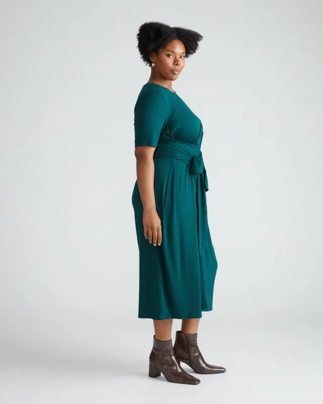 Delilah Liquid Jersey Dress - Forest Green sold by Universal Standard