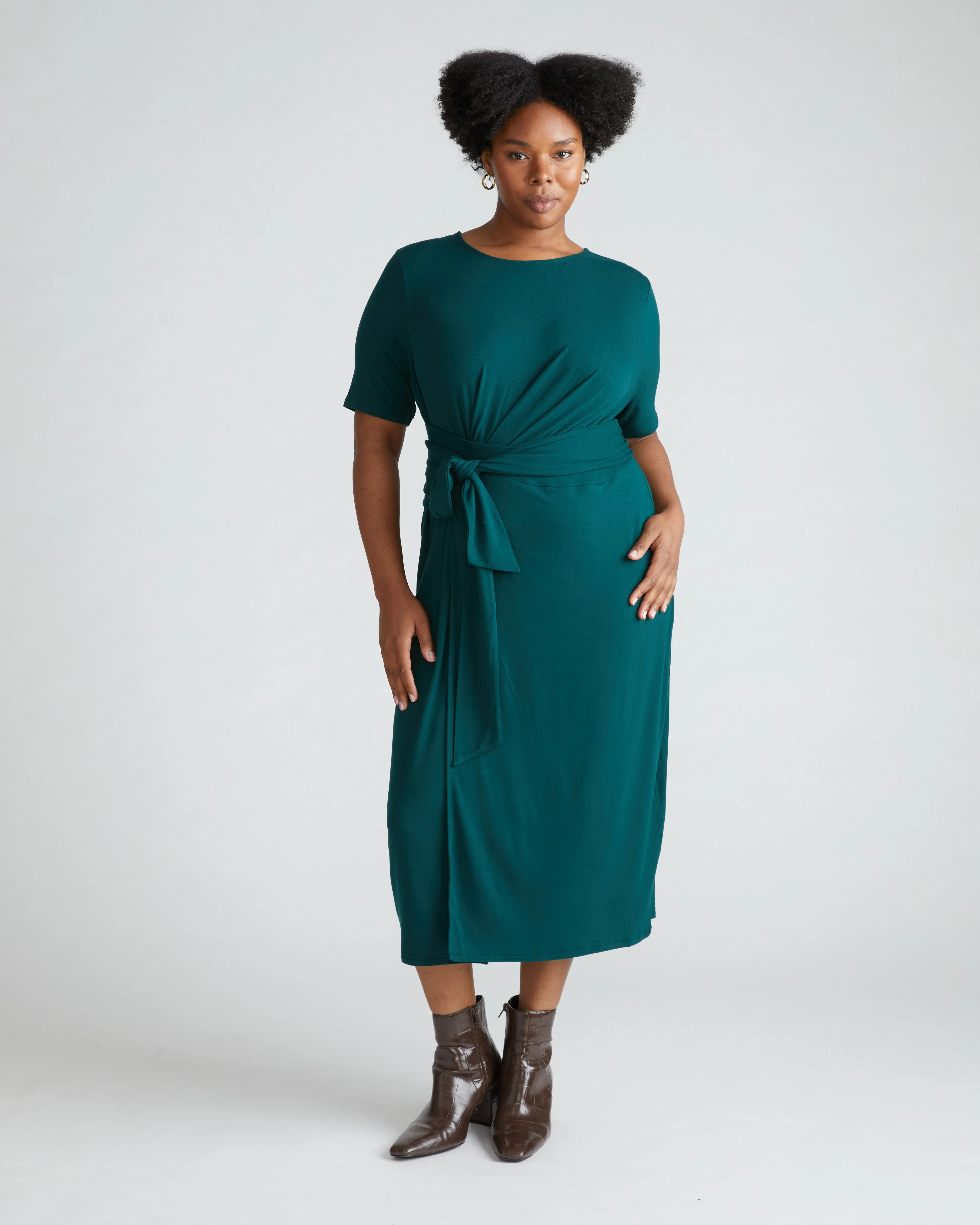 Delilah Liquid Jersey Dress - Forest Green sold by Universal Standard product image thumbnail 2