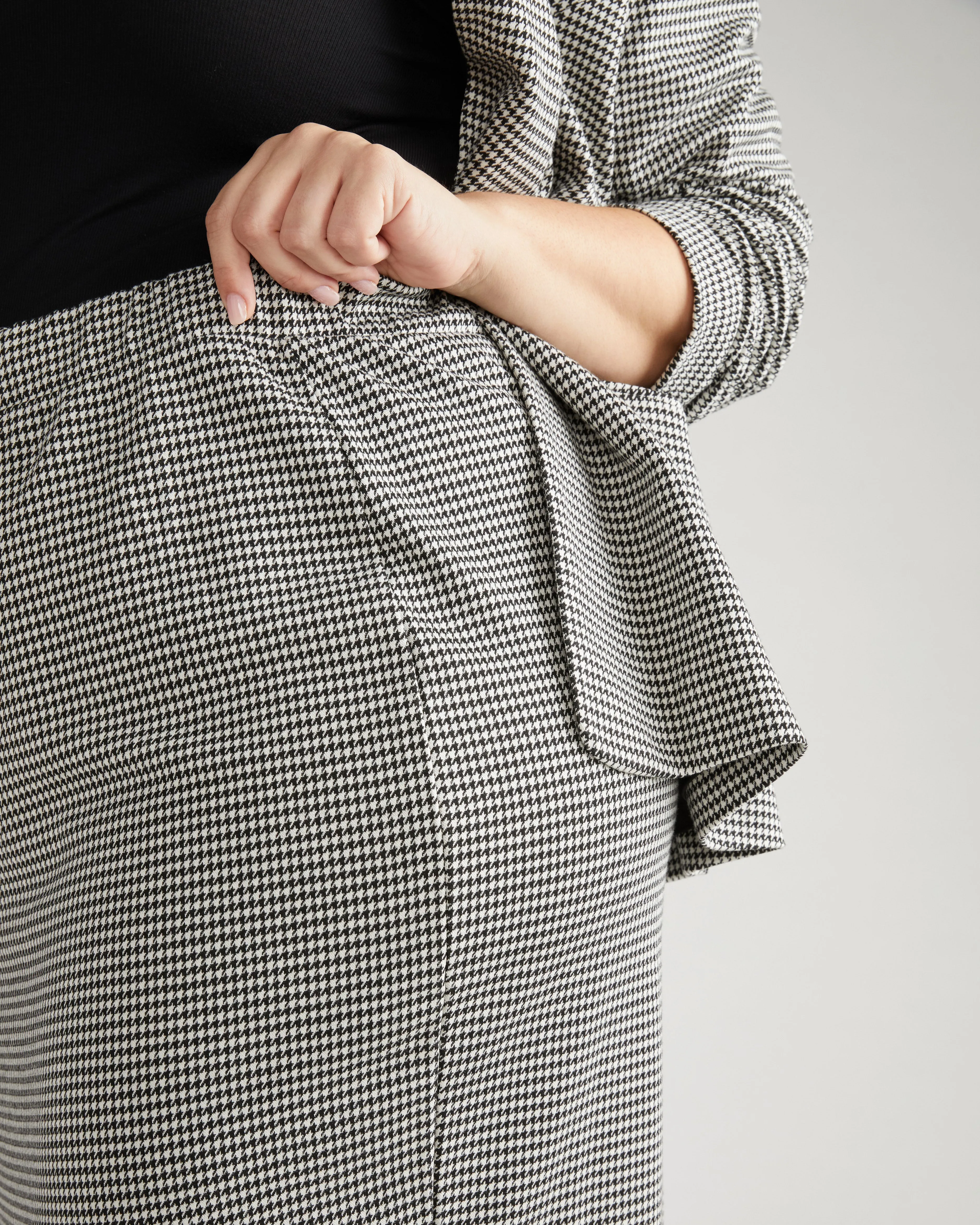 Danube Ponte Skirt - Black/White Houndstooth sold by Universal Standard product image thumbnail 2