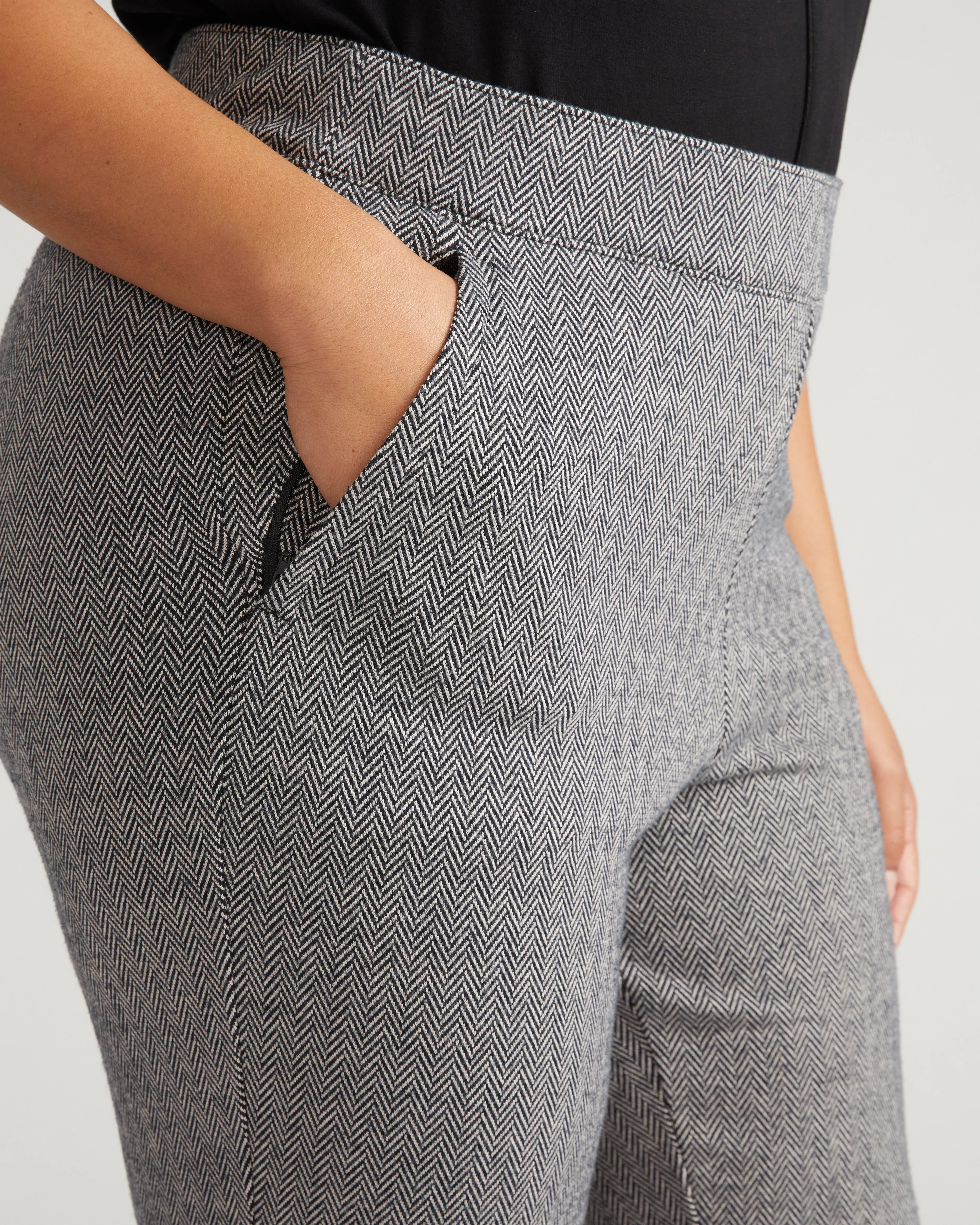 Amaya Ponte Kick Flare Pants - Herringbone Tweed sold by Universal Standard product image thumbnail 3