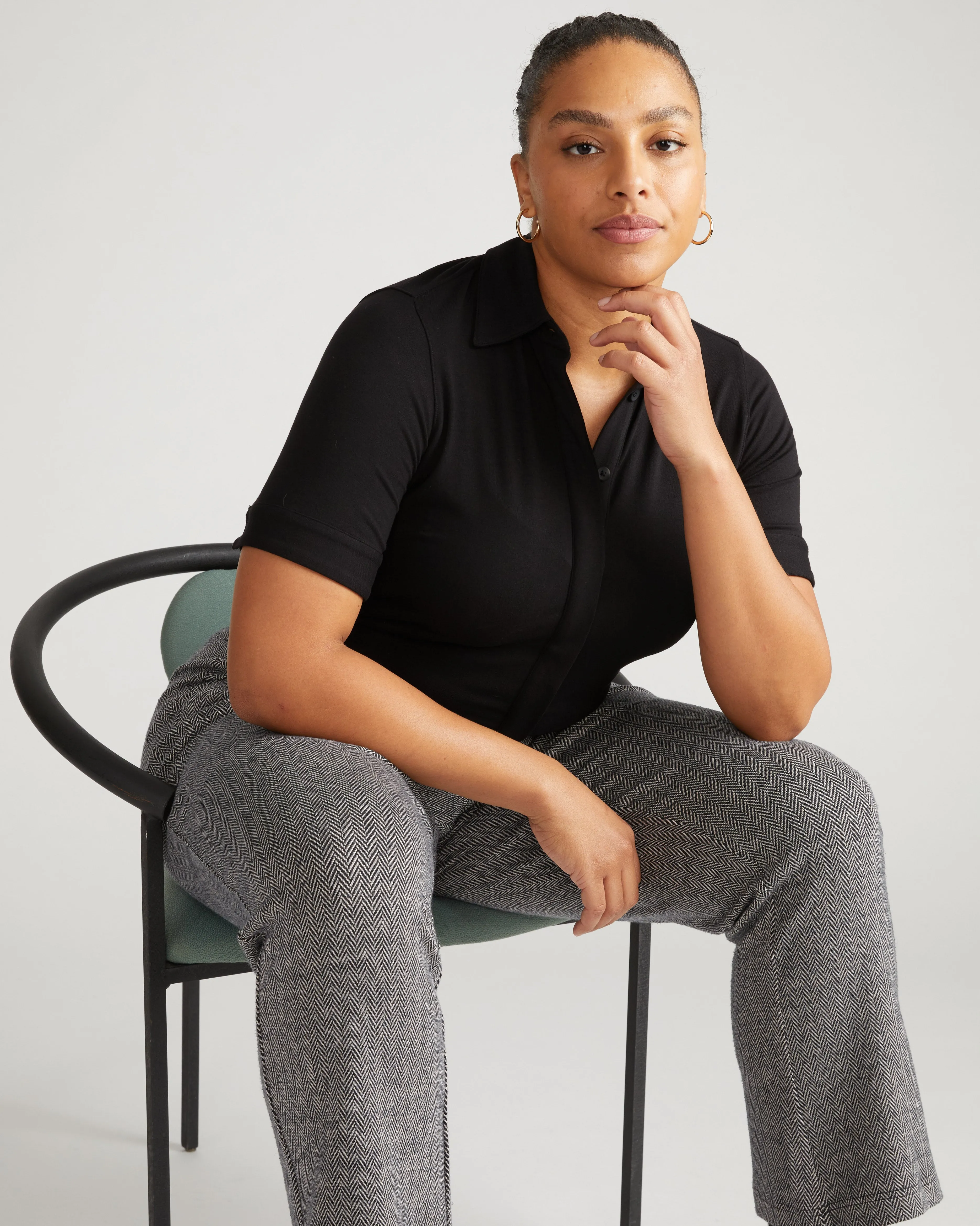 Amaya Ponte Kick Flare Pants - Herringbone Tweed sold by Universal Standard product image thumbnail 2