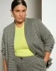Lennox Collarless Ponte Blazer - Black/White Houndstooth sold by Universal Standard