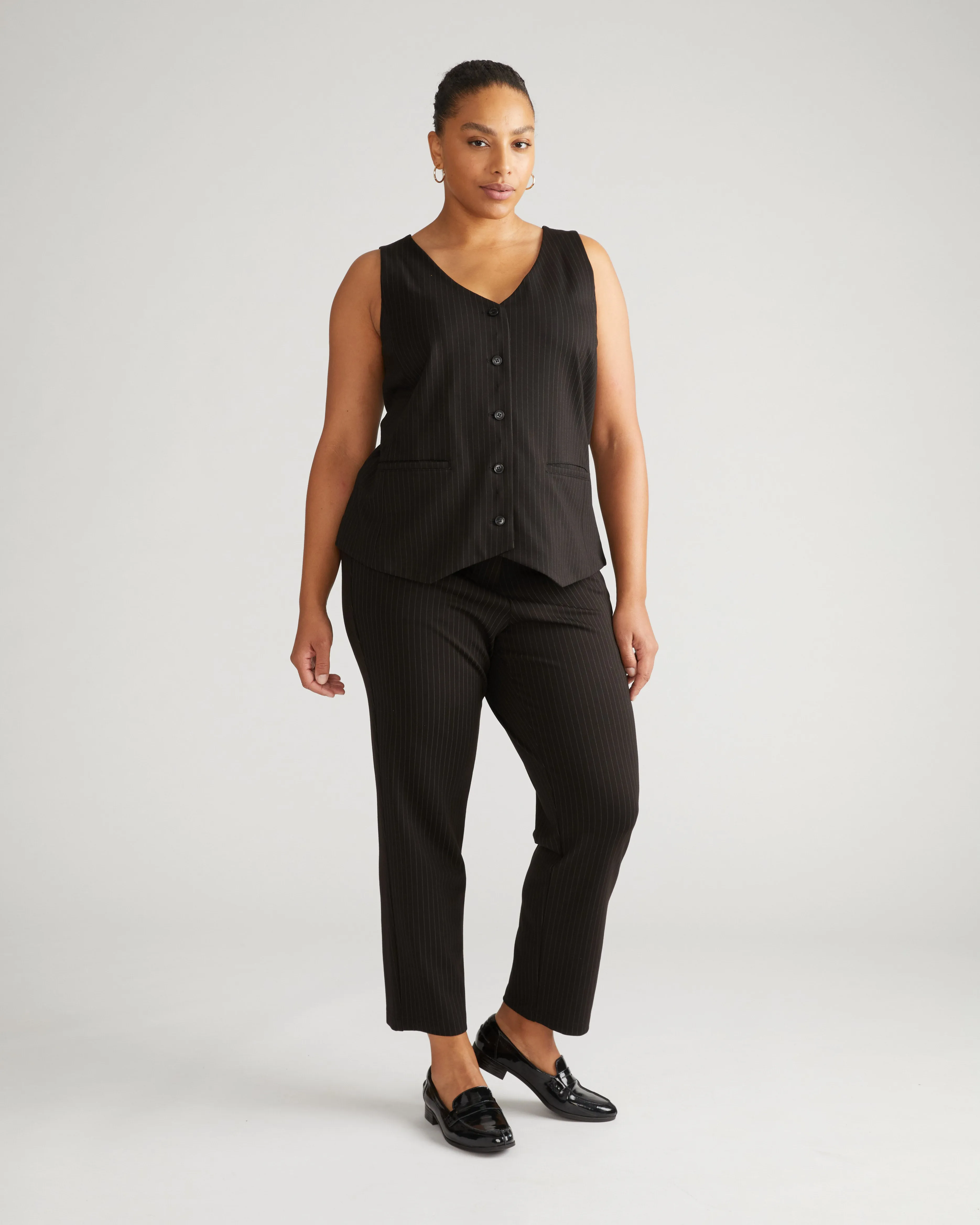 Long Cigarette Ponte Pants - Slate Pinstripe sold by Universal Standard product image thumbnail 2