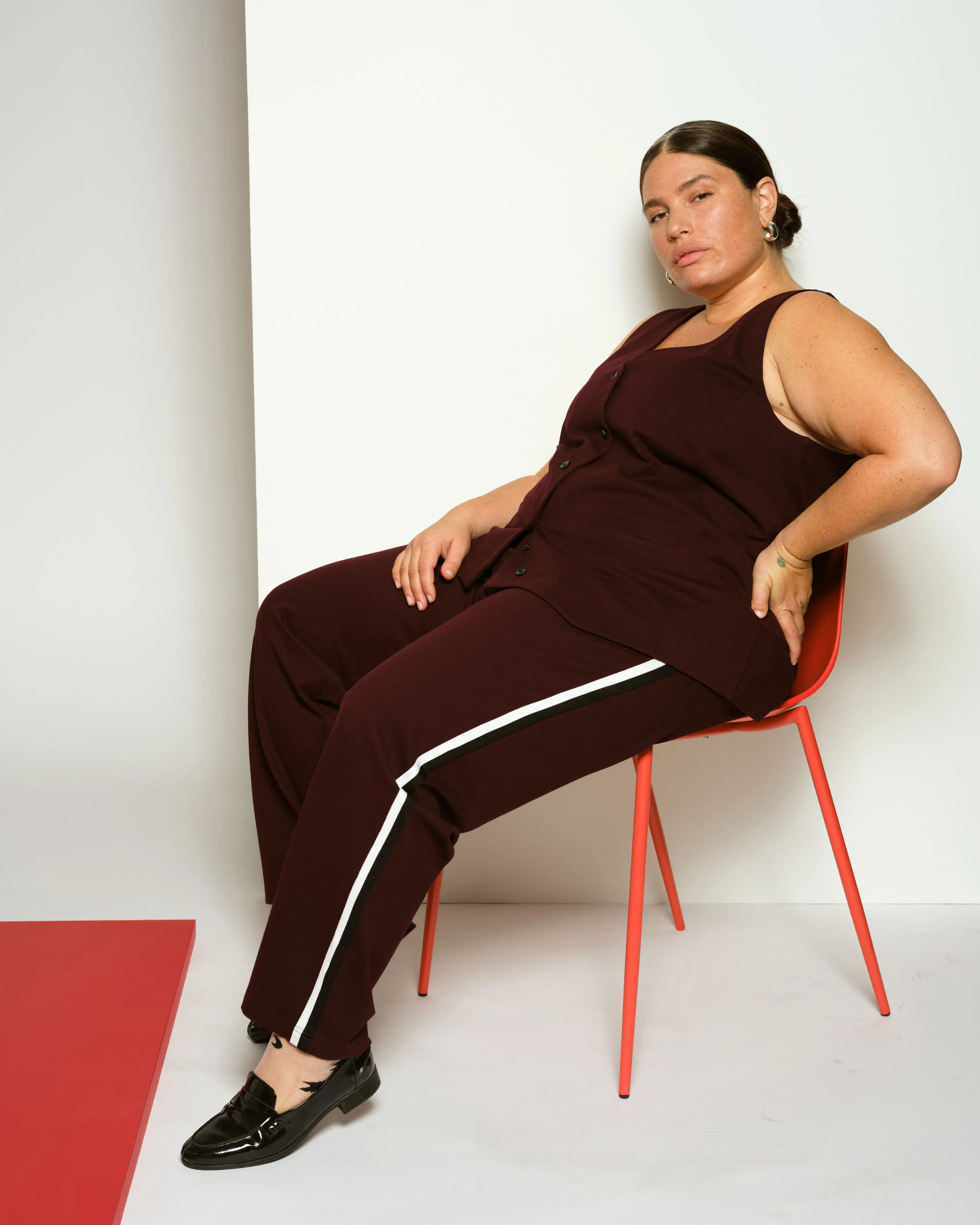 The Tailored Ponte Vest - Black Cherry sold by Universal Standard product image thumbnail 2