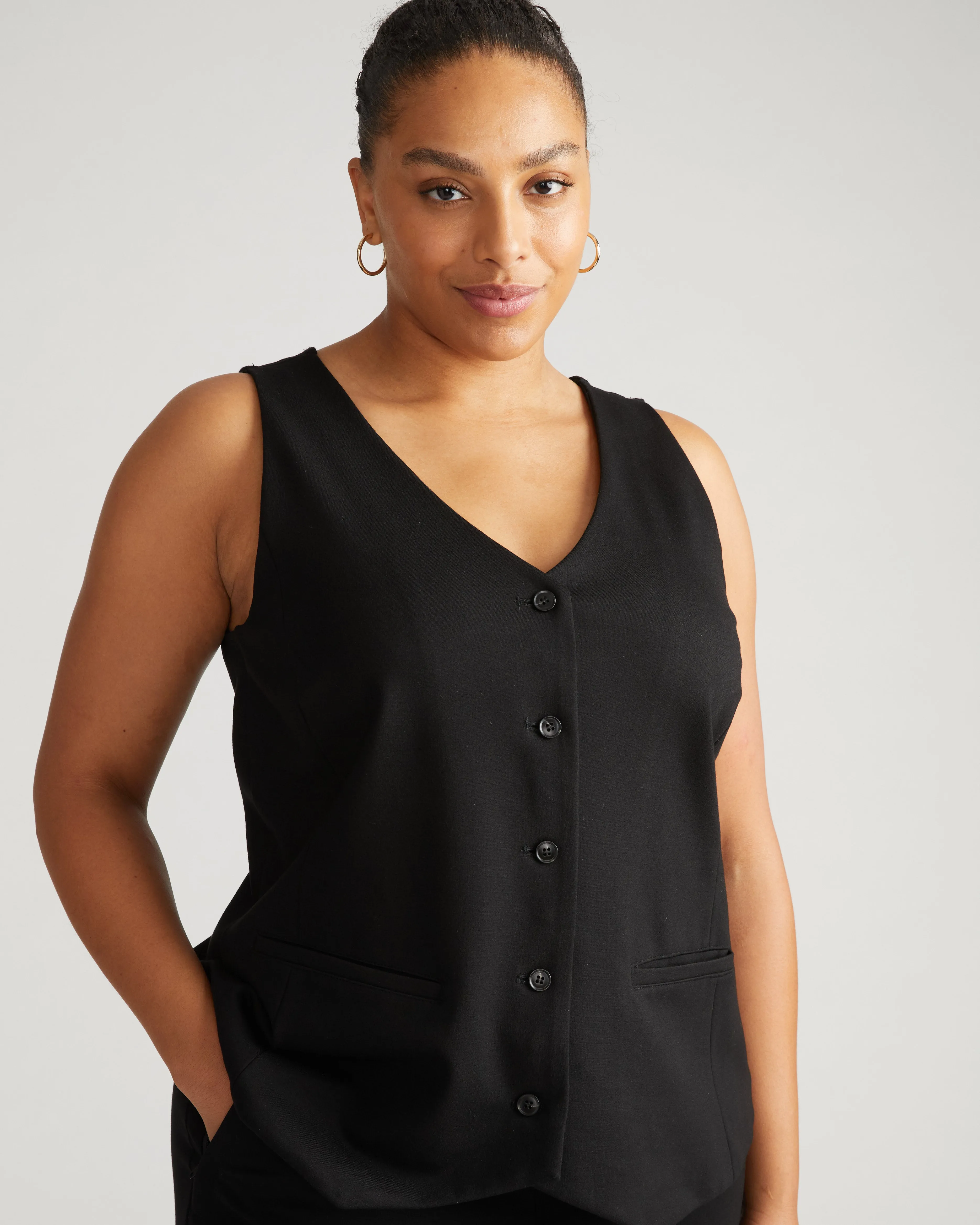 The Tailored Ponte Vest - Black sold by Universal Standard product image thumbnail 2