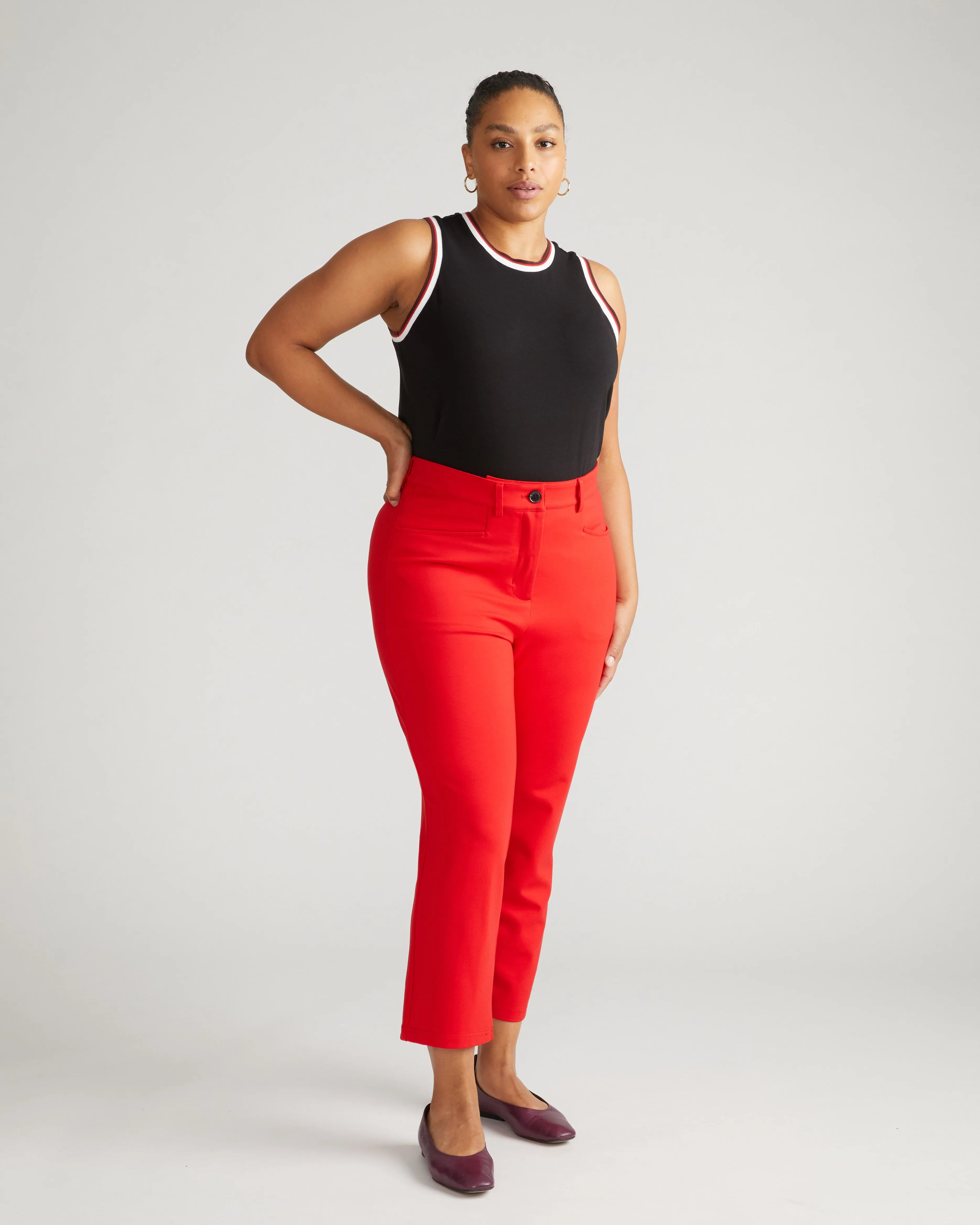 Cigarette Ponte Pants - Vermilion Red sold by Universal Standard