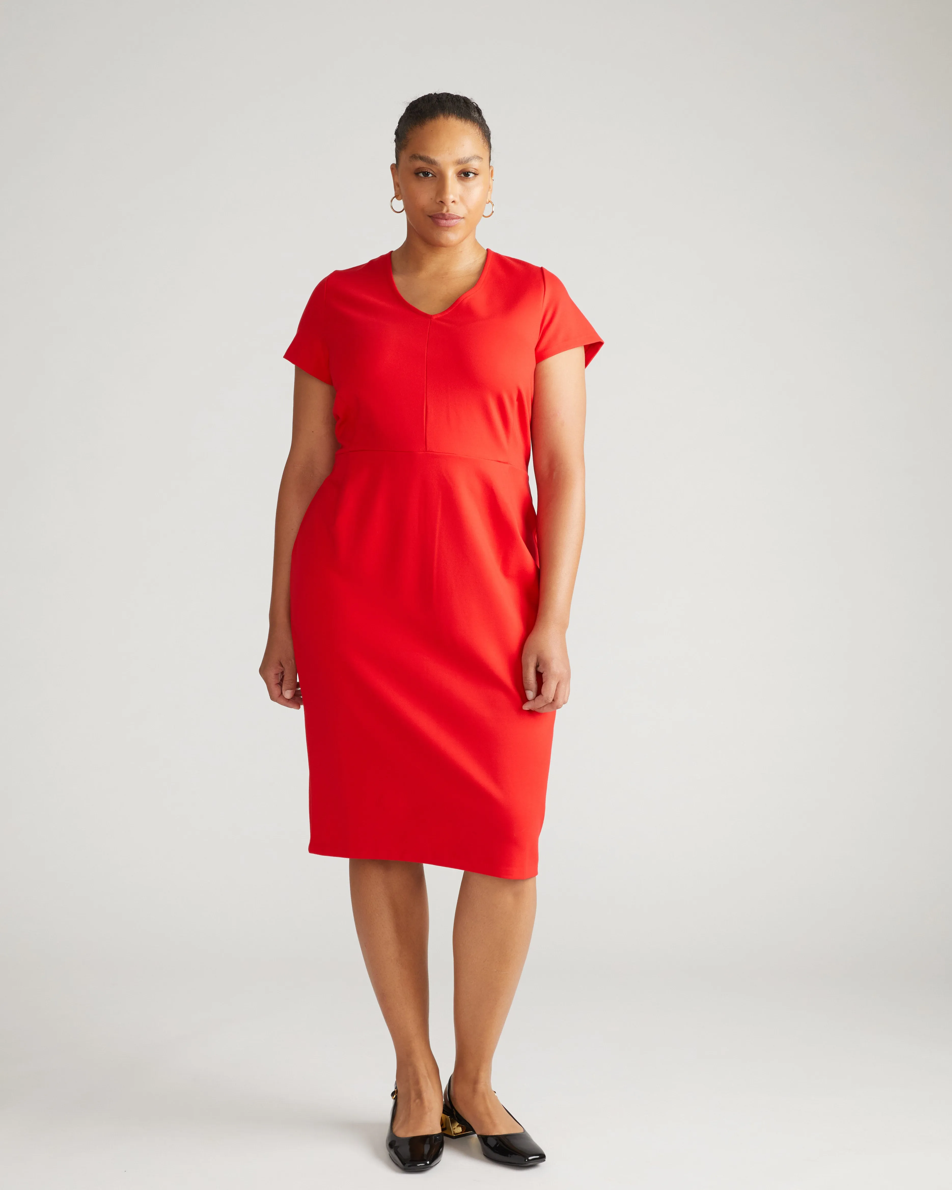 Executive V Neck Ponte Dress - Vermilion Red sold by Universal Standard product image thumbnail 2