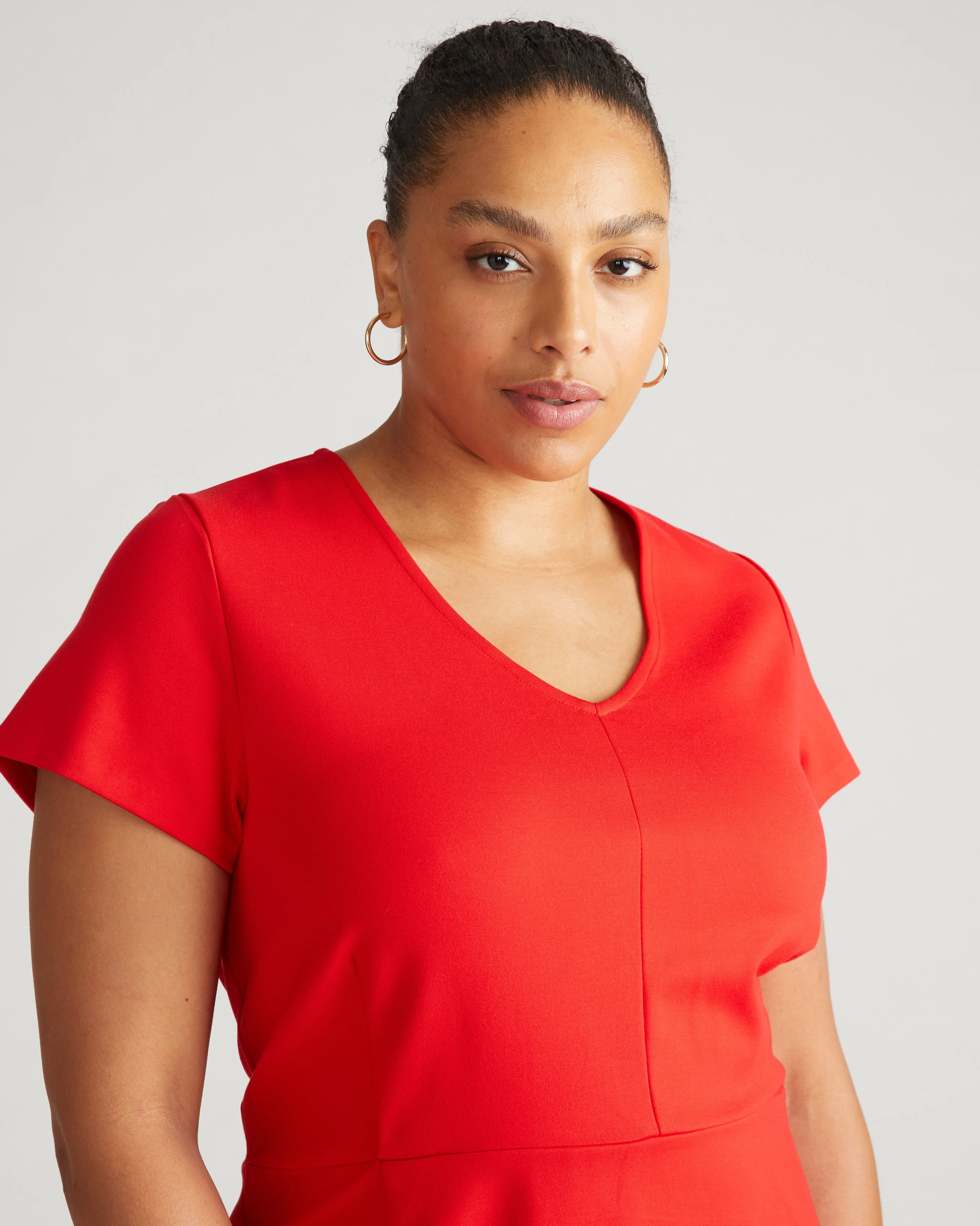 Executive V Neck Ponte Dress - Vermilion Red sold by Universal Standard product image thumbnail 3